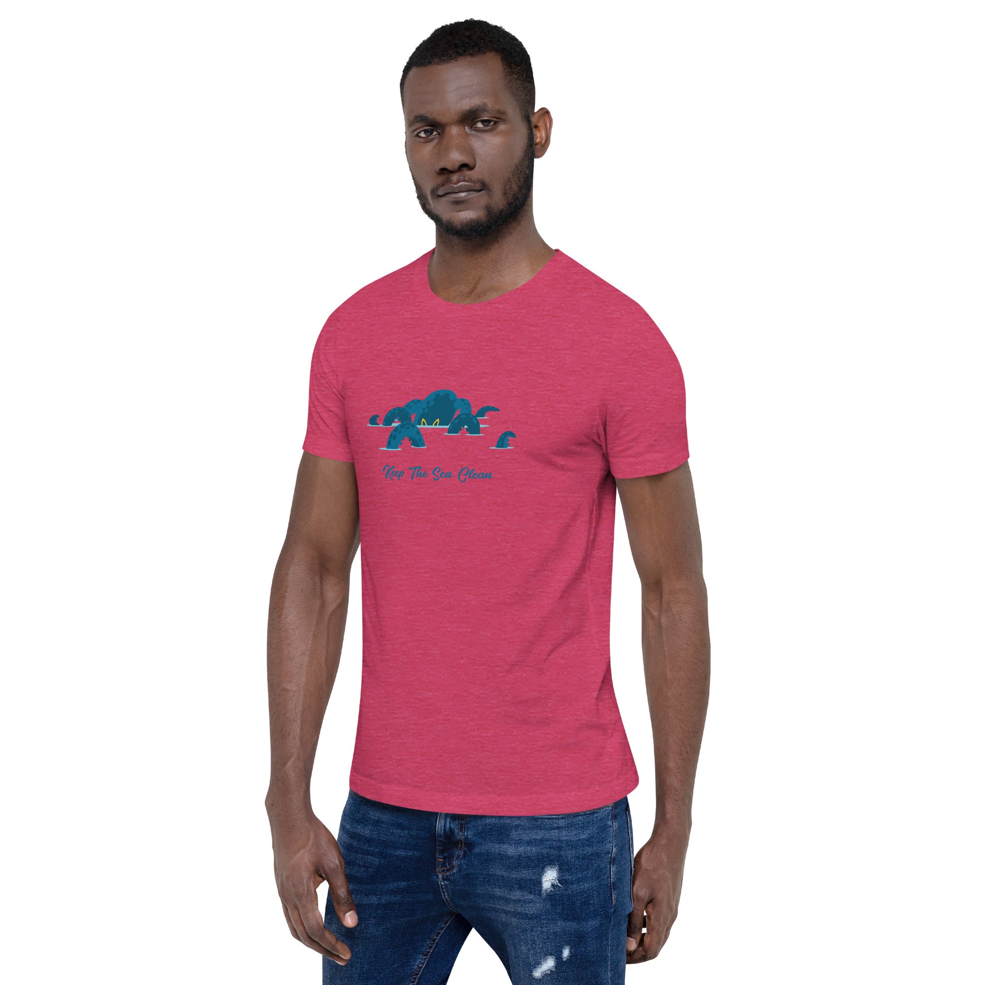 Unisex t-shirt Octopus Blue on light heather colors