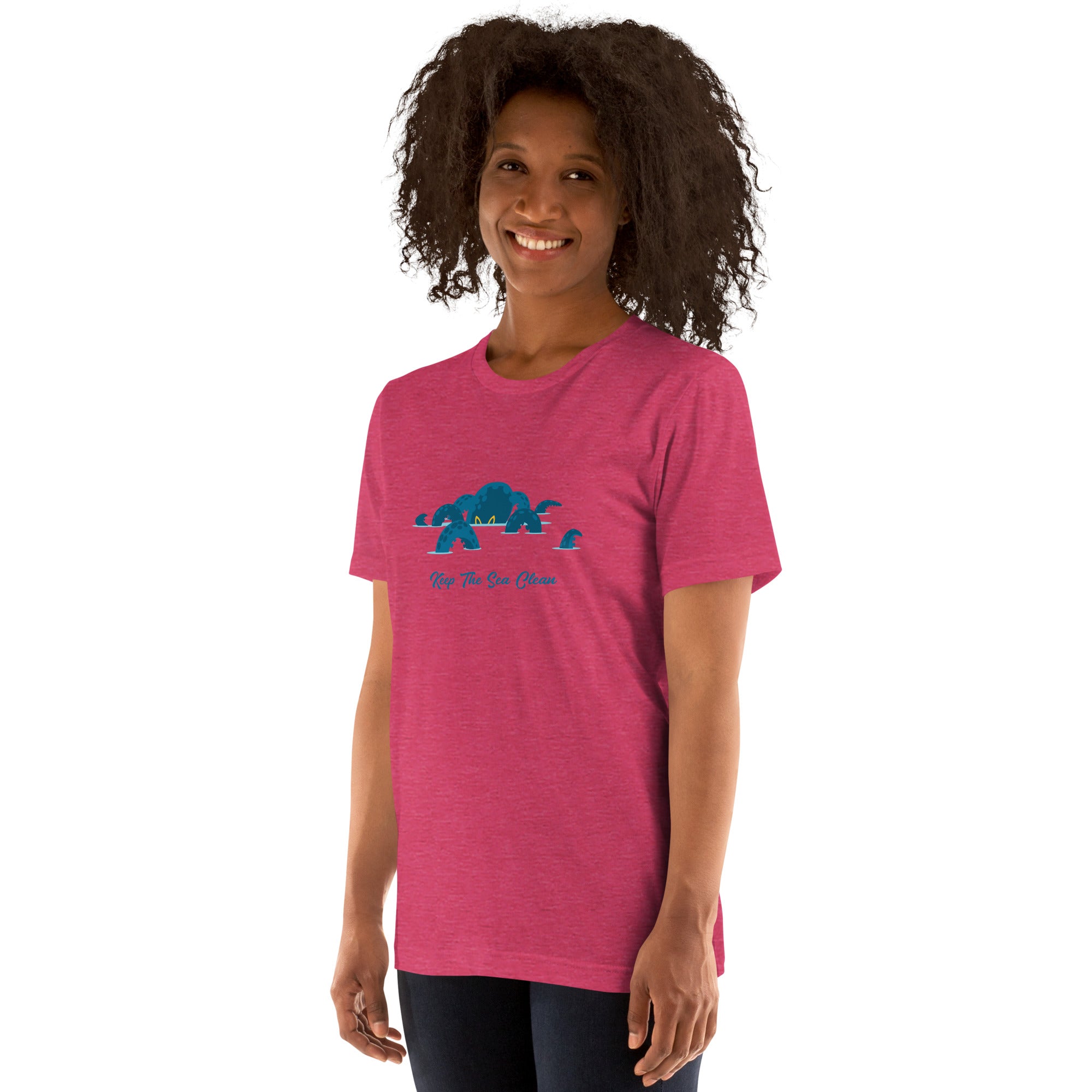 Unisex t-shirt Octopus Blue on light heather colors