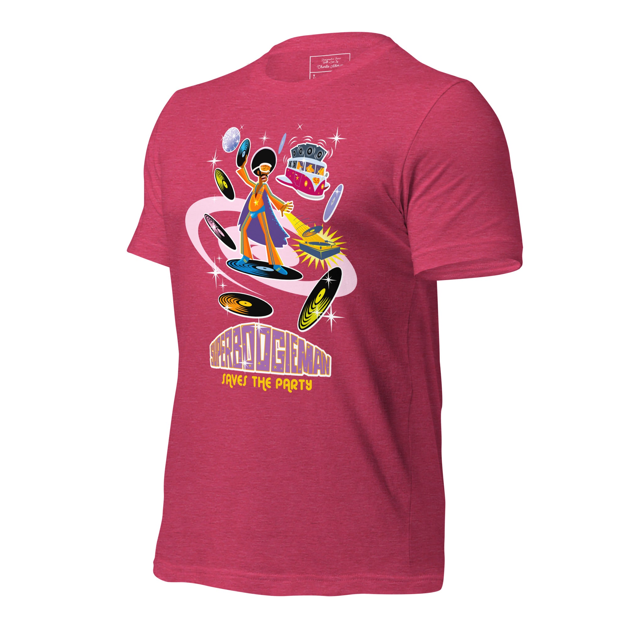 Unisex t-shirt Superboogieman saves the Party on bright heather colors