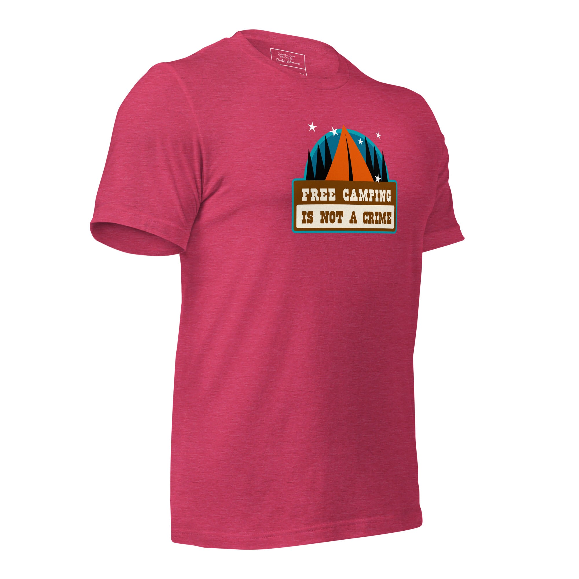 Unisex t-shirt Free camping is not a crime on bright heather colors