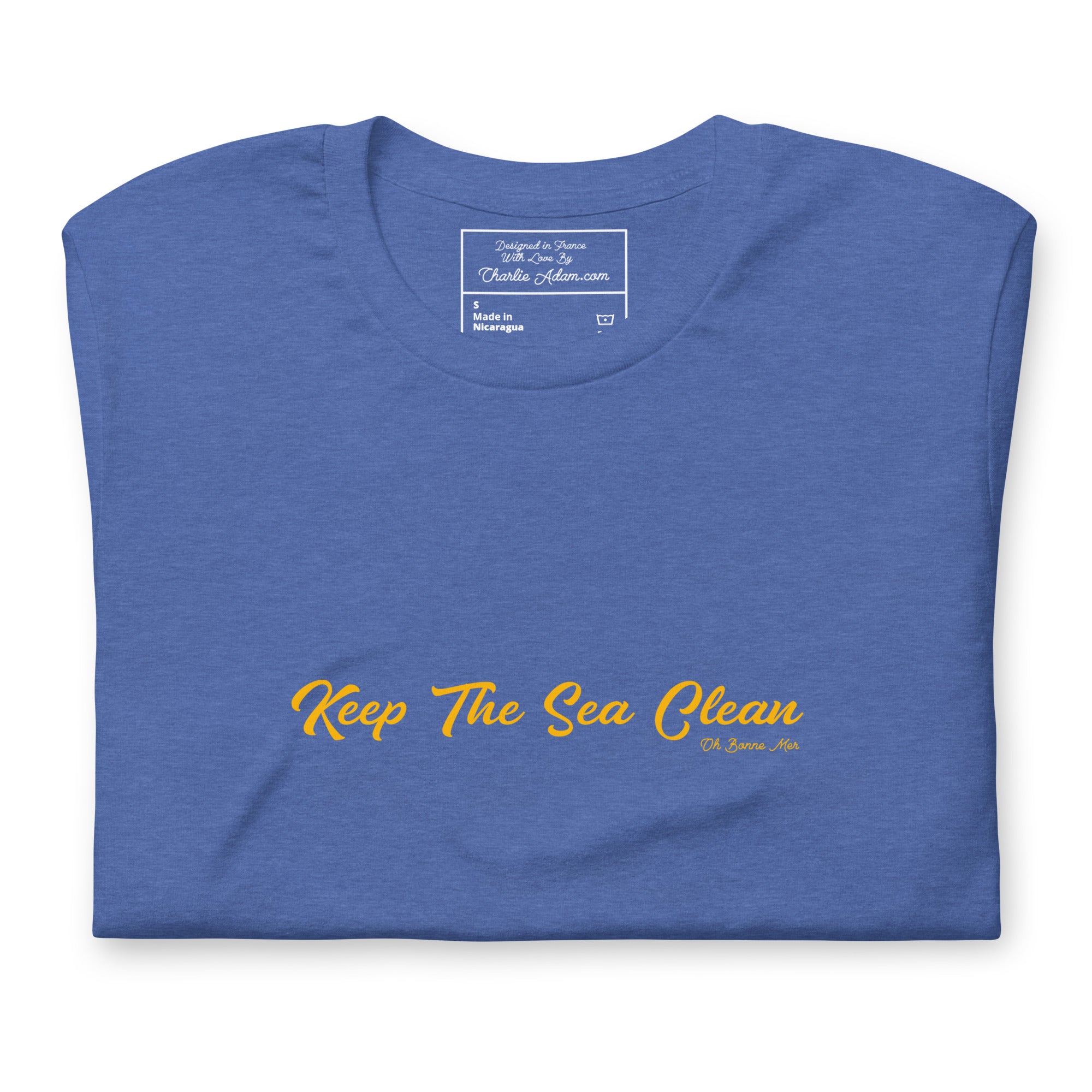 T-shirt en coton unisexe Keep The Sea Clean sur fonds chinés foncés