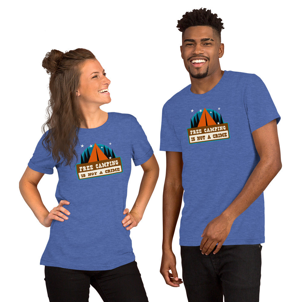 Unisex t-shirt Free camping is not a crime on dark heather colors