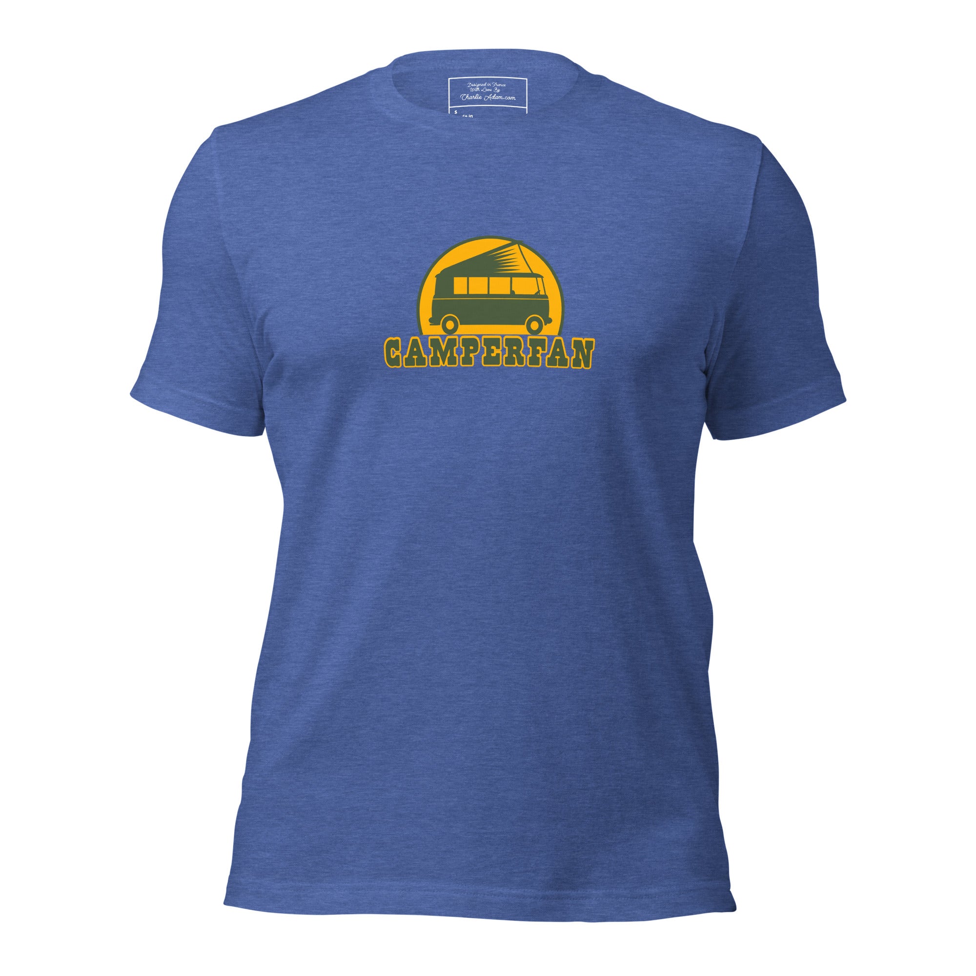 Unisex t-shirt Camperfan on dark heather colors