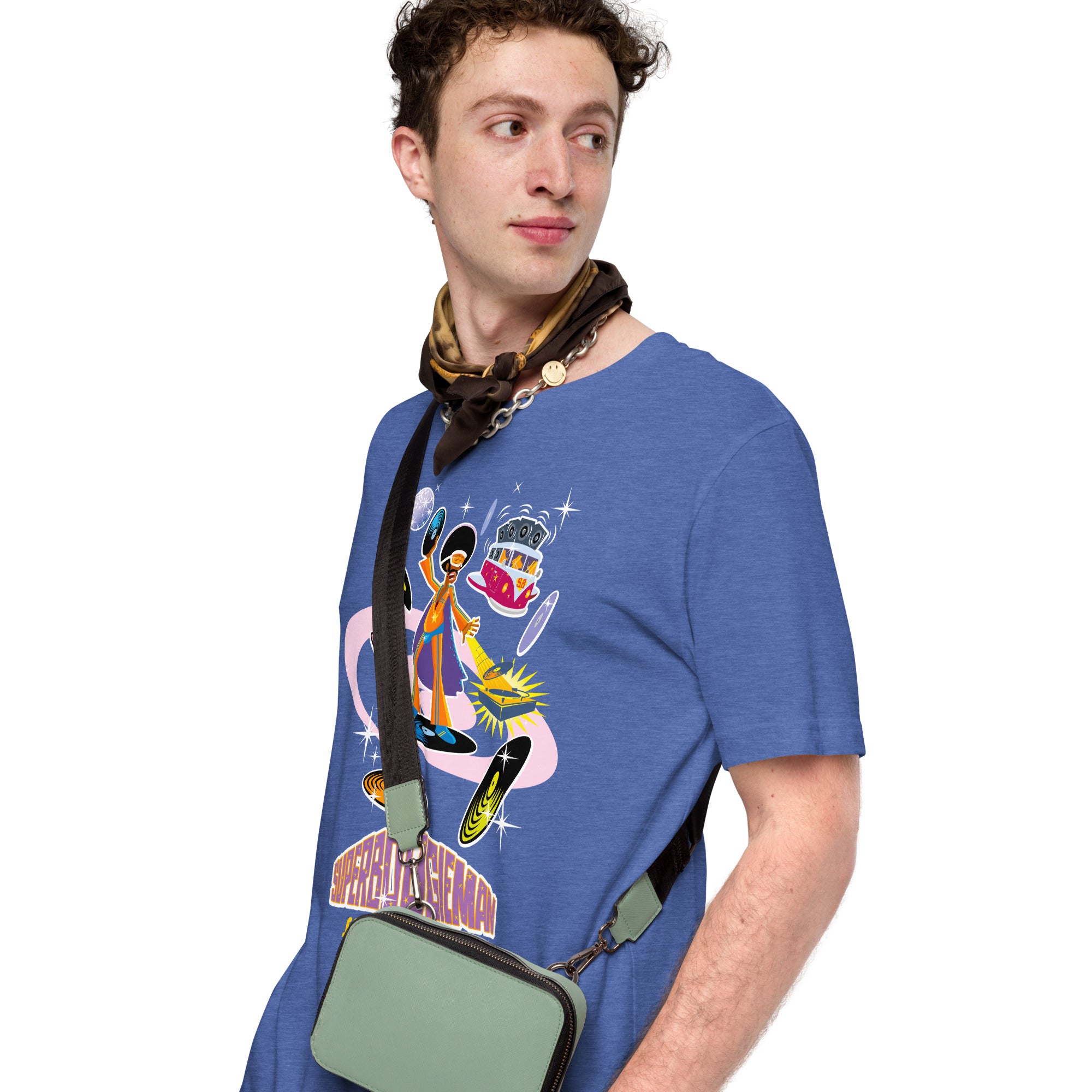 Unisex t-shirt Superboogieman saves the Party on dark heather colors