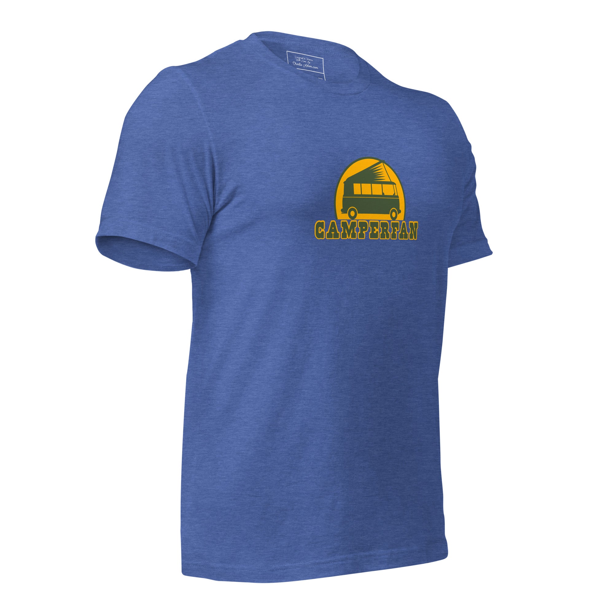 Unisex t-shirt Camperfan on dark heather colors