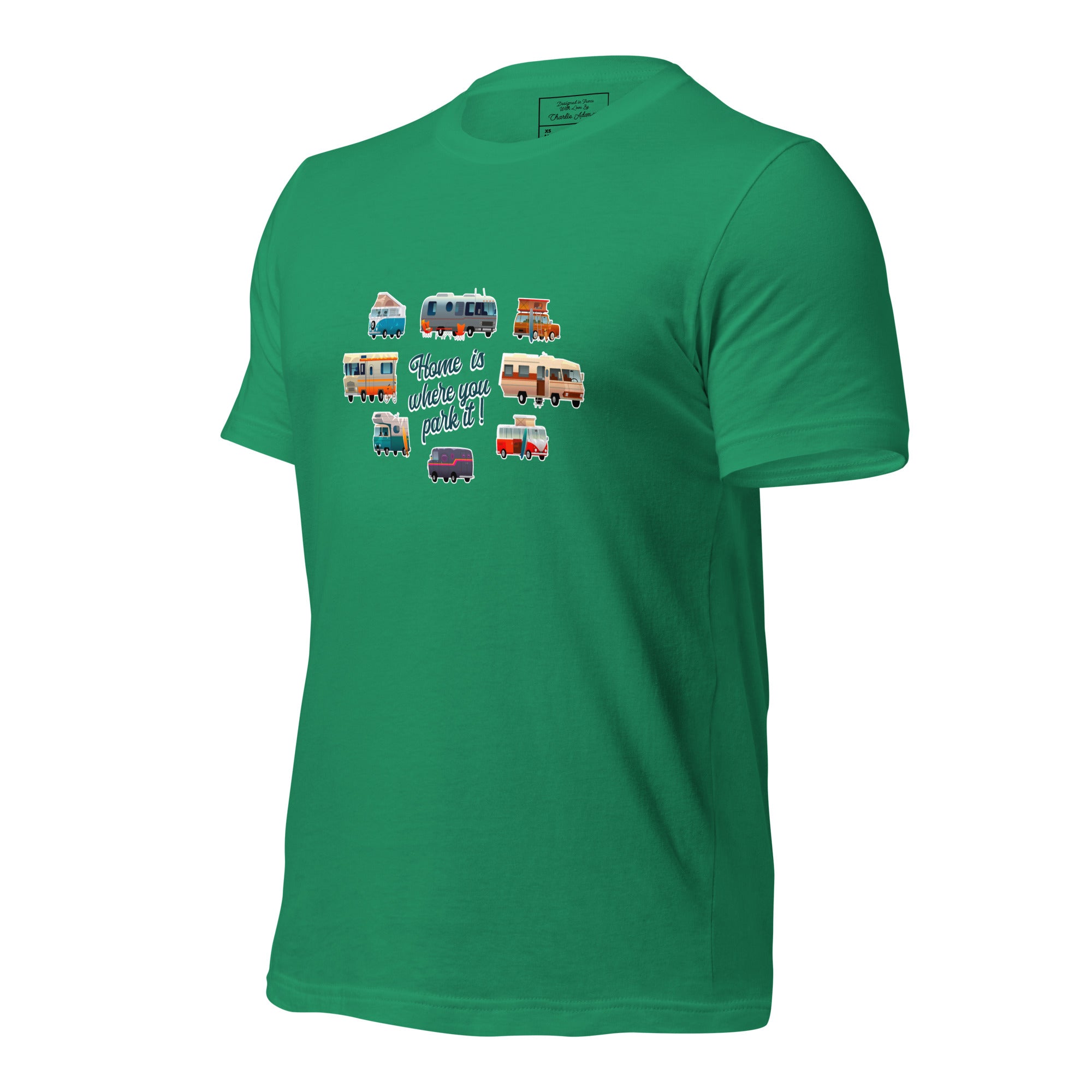 Unisex t-shirt Square Vintage Campers on greens