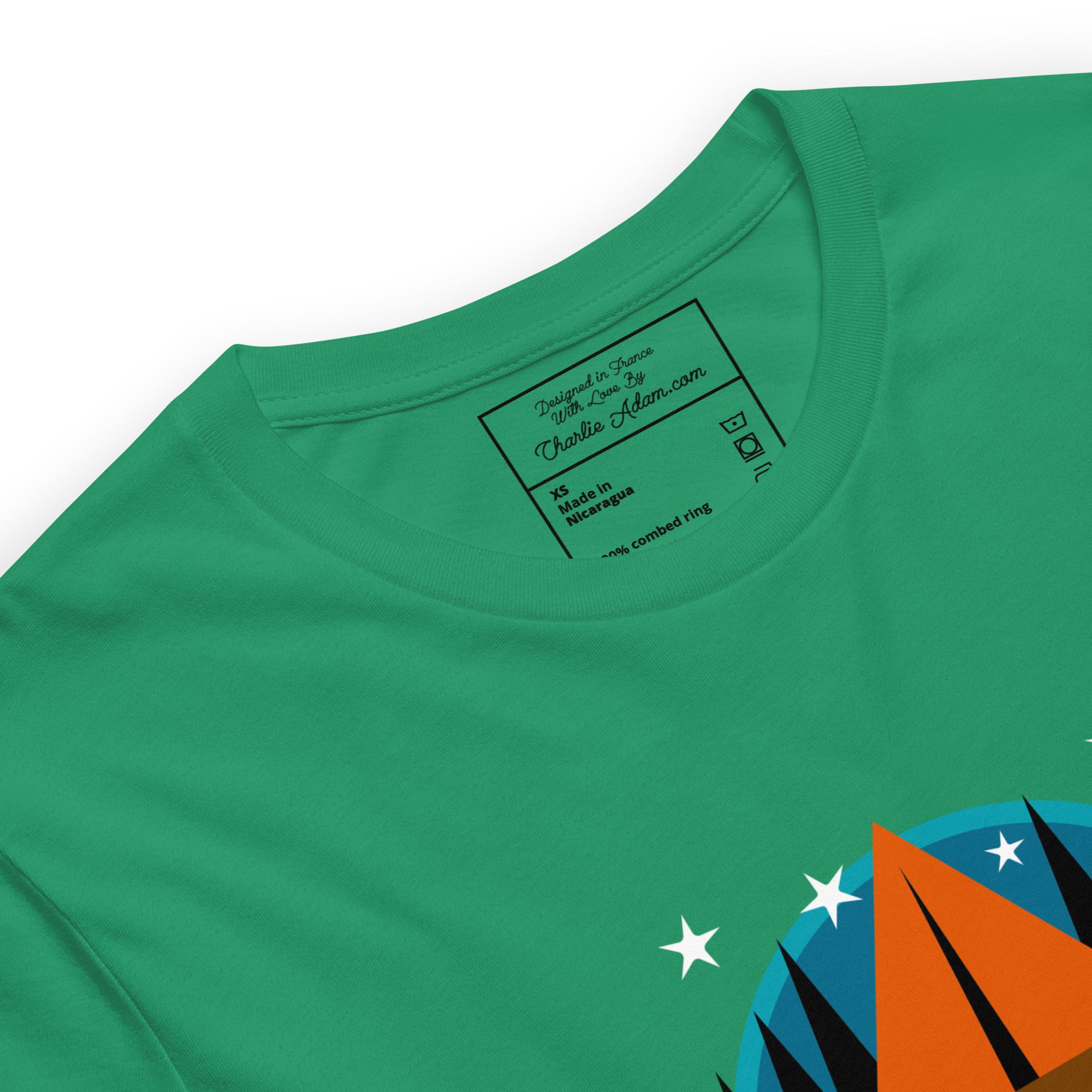 Unisex cotton t-shirt Free Camping is not a Crime on greens