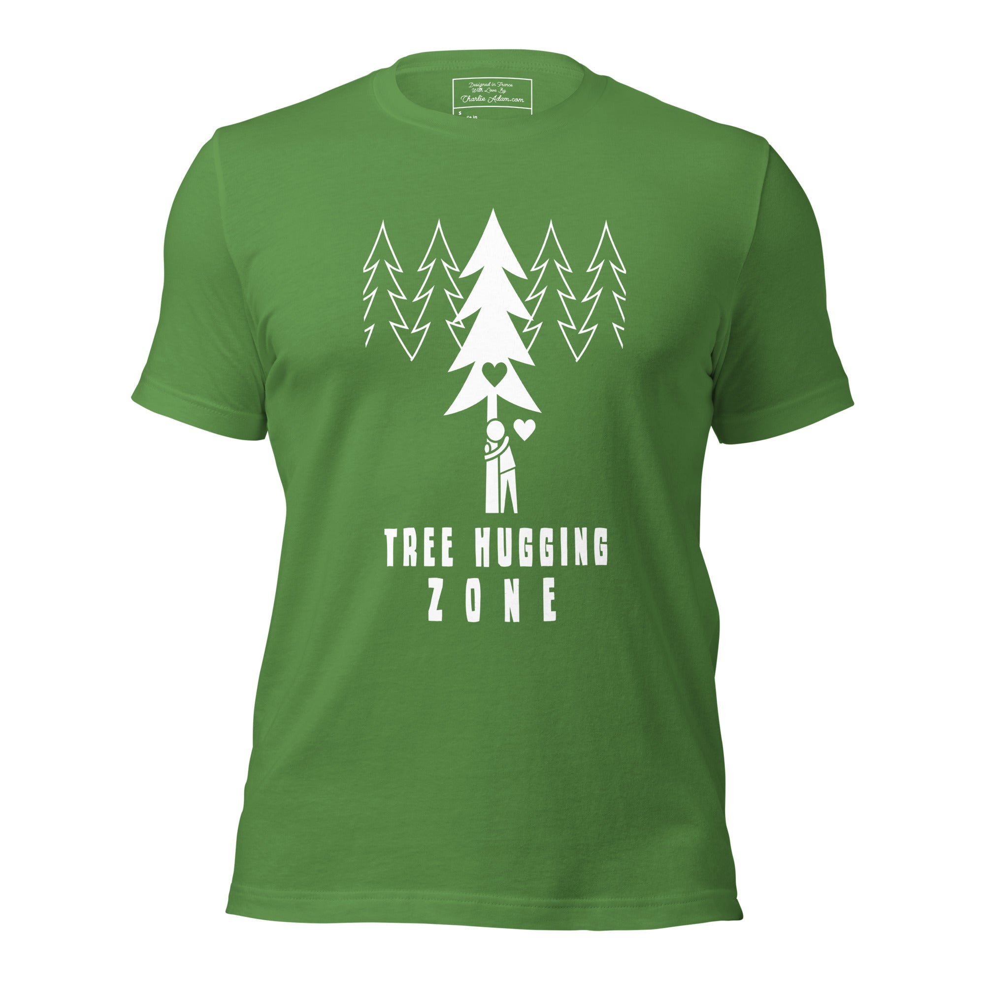 T-shirt en coton unisexe Tree hugging zone sur couleurs foncées