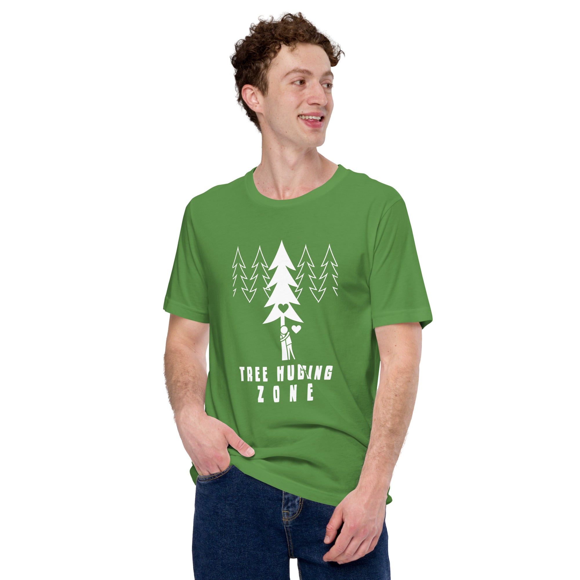 T-shirt en coton unisexe Tree hugging zone sur couleurs foncées