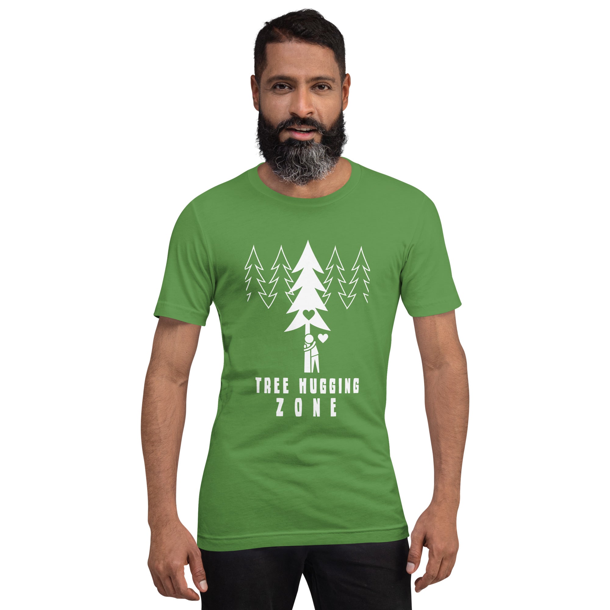 T-shirt en coton unisexe Tree hugging zone sur couleurs foncées