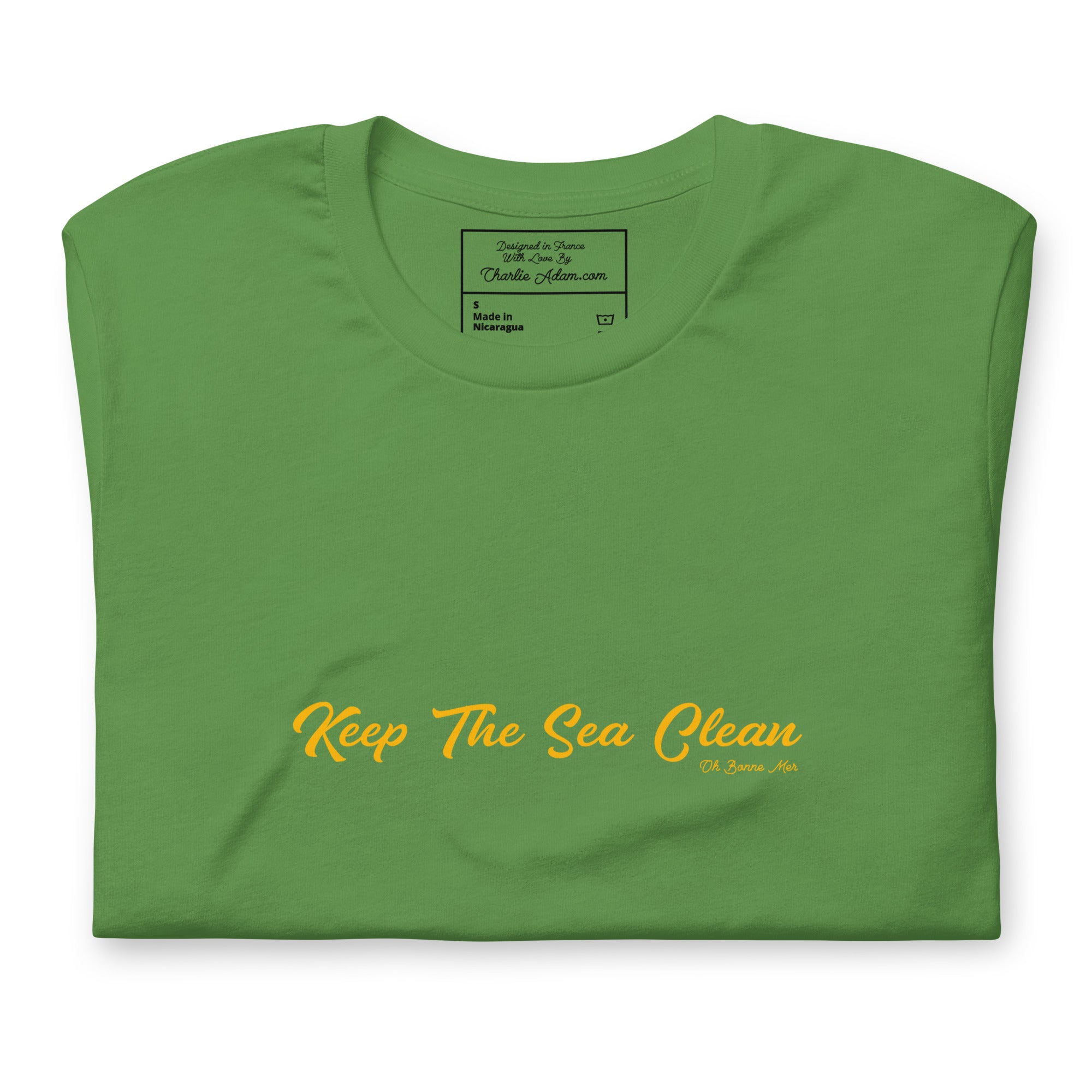 T-shirt en coton unisexe Keep The Sea Clean Gold sur verts