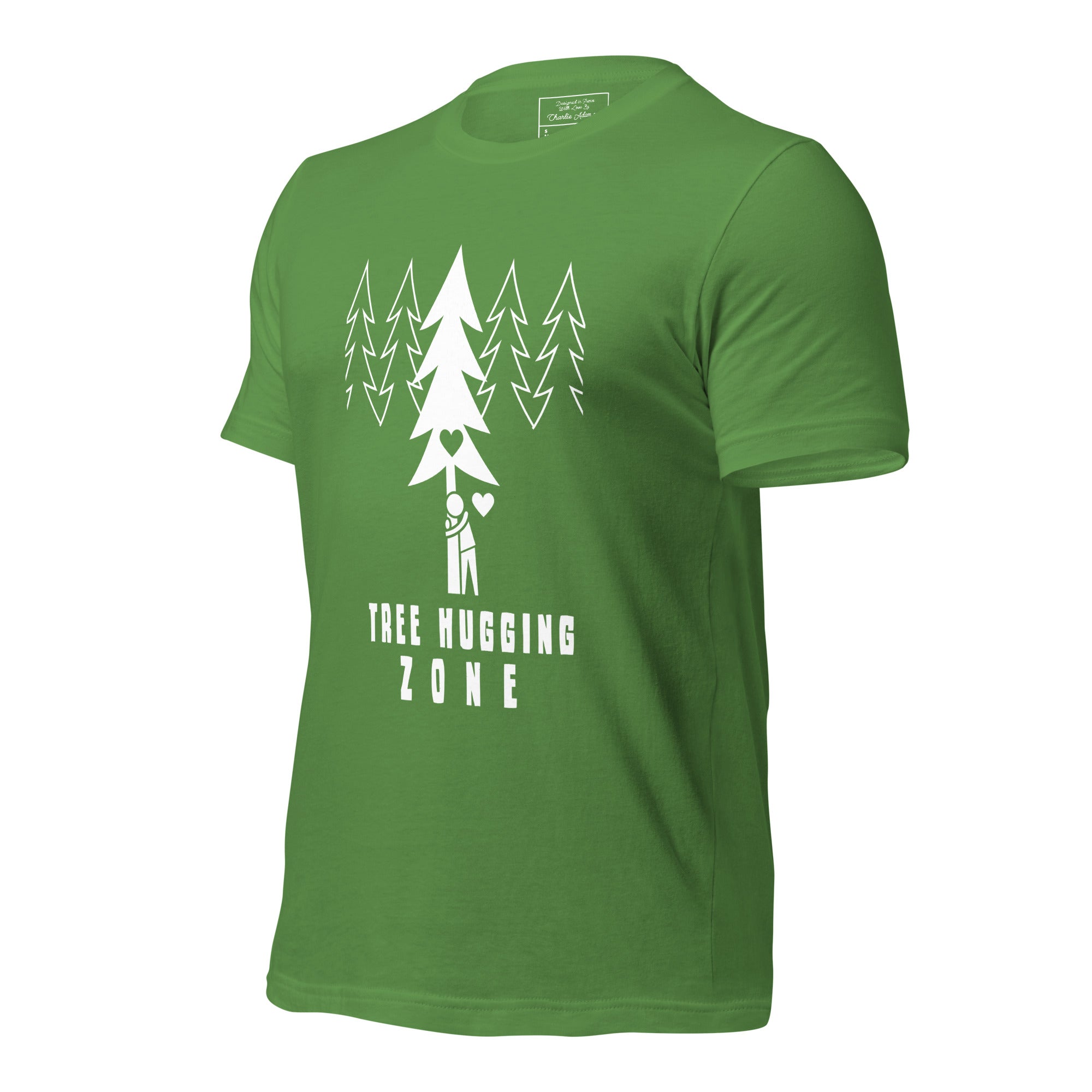 T-shirt en coton unisexe Tree hugging zone sur couleurs foncées