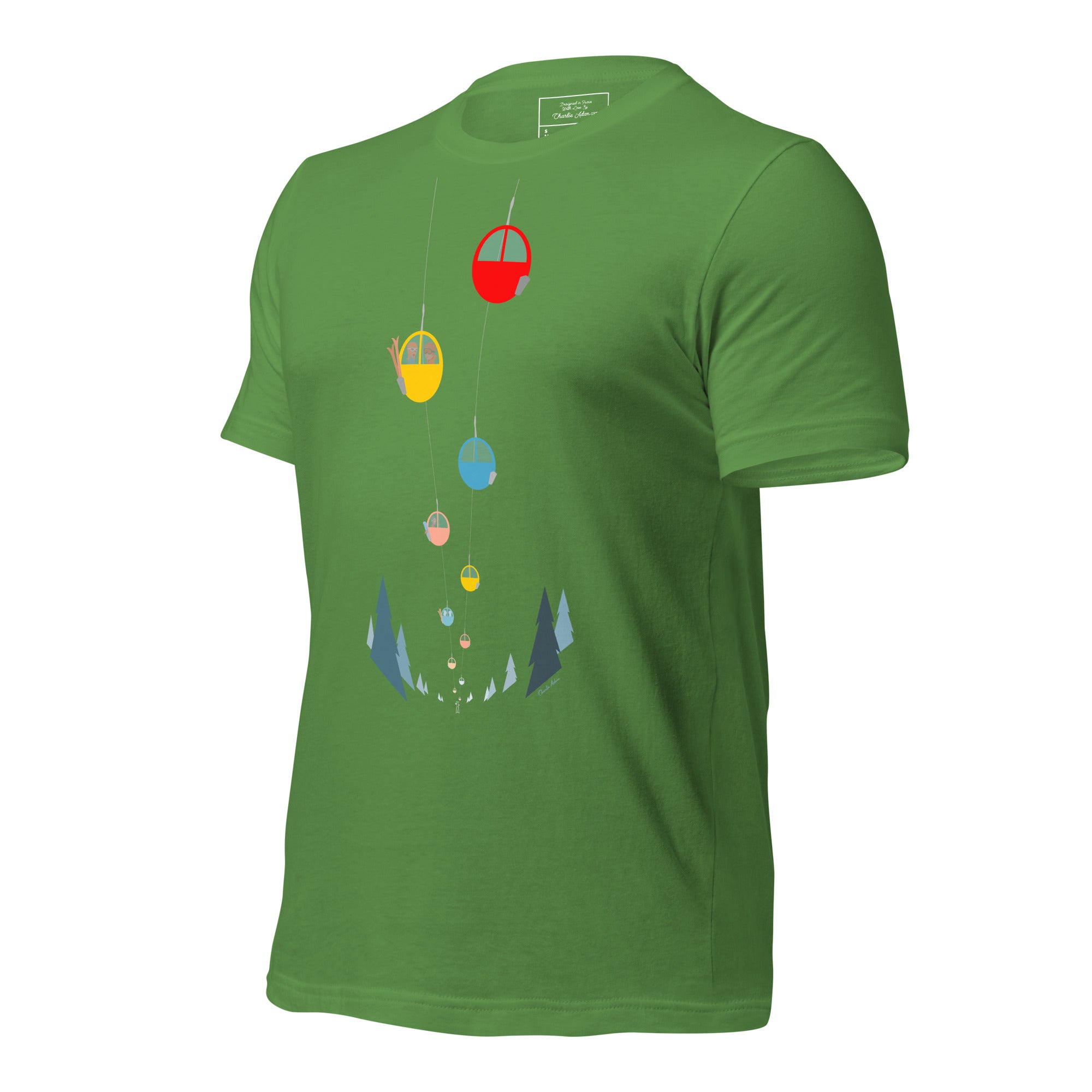 T-shirt en coton unisexe Gondolas in the mist sur couleurs foncées