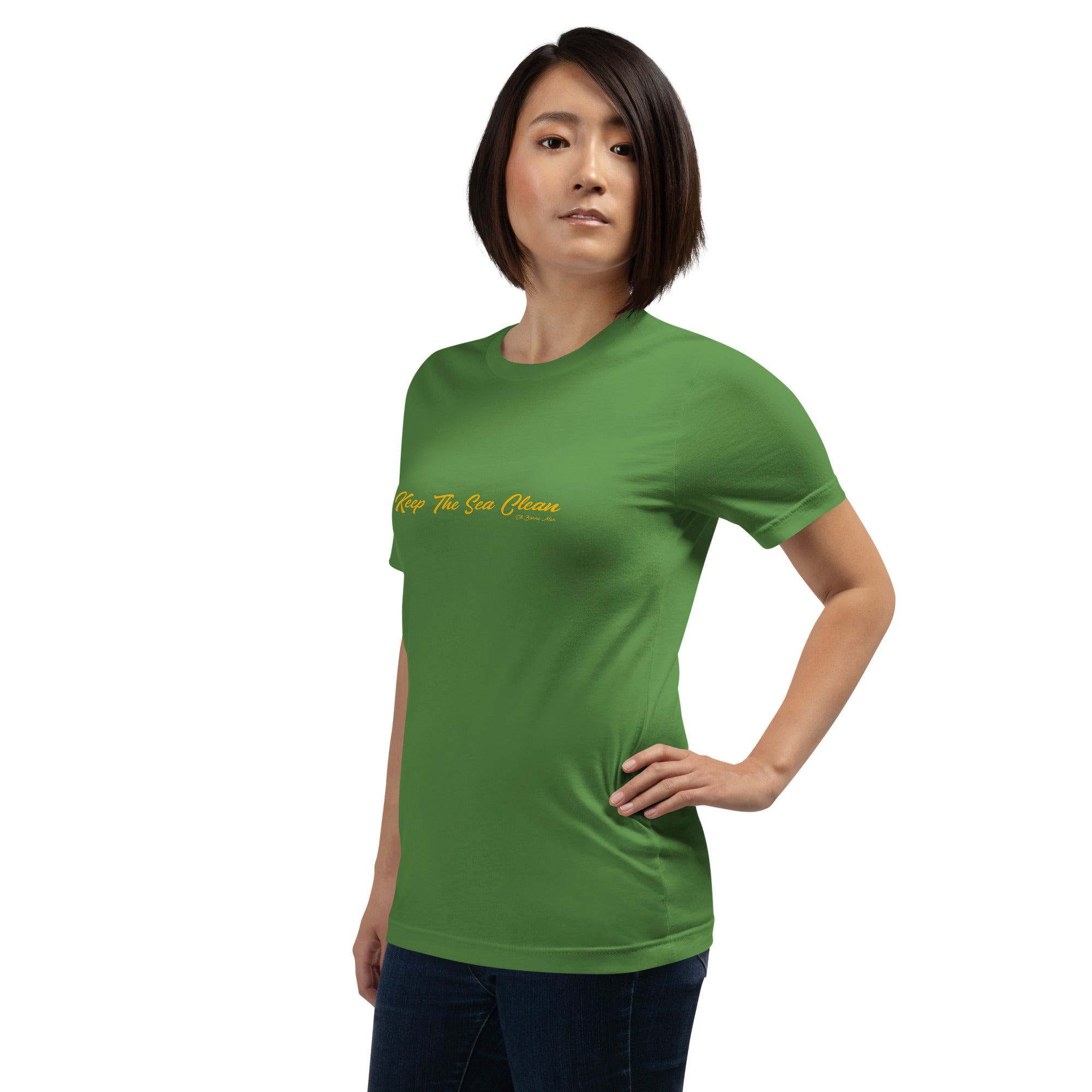 T-shirt en coton unisexe Keep The Sea Clean Gold sur verts