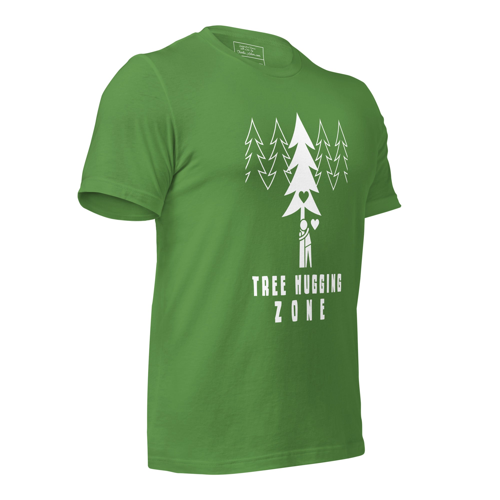 T-shirt en coton unisexe Tree hugging zone sur couleurs foncées