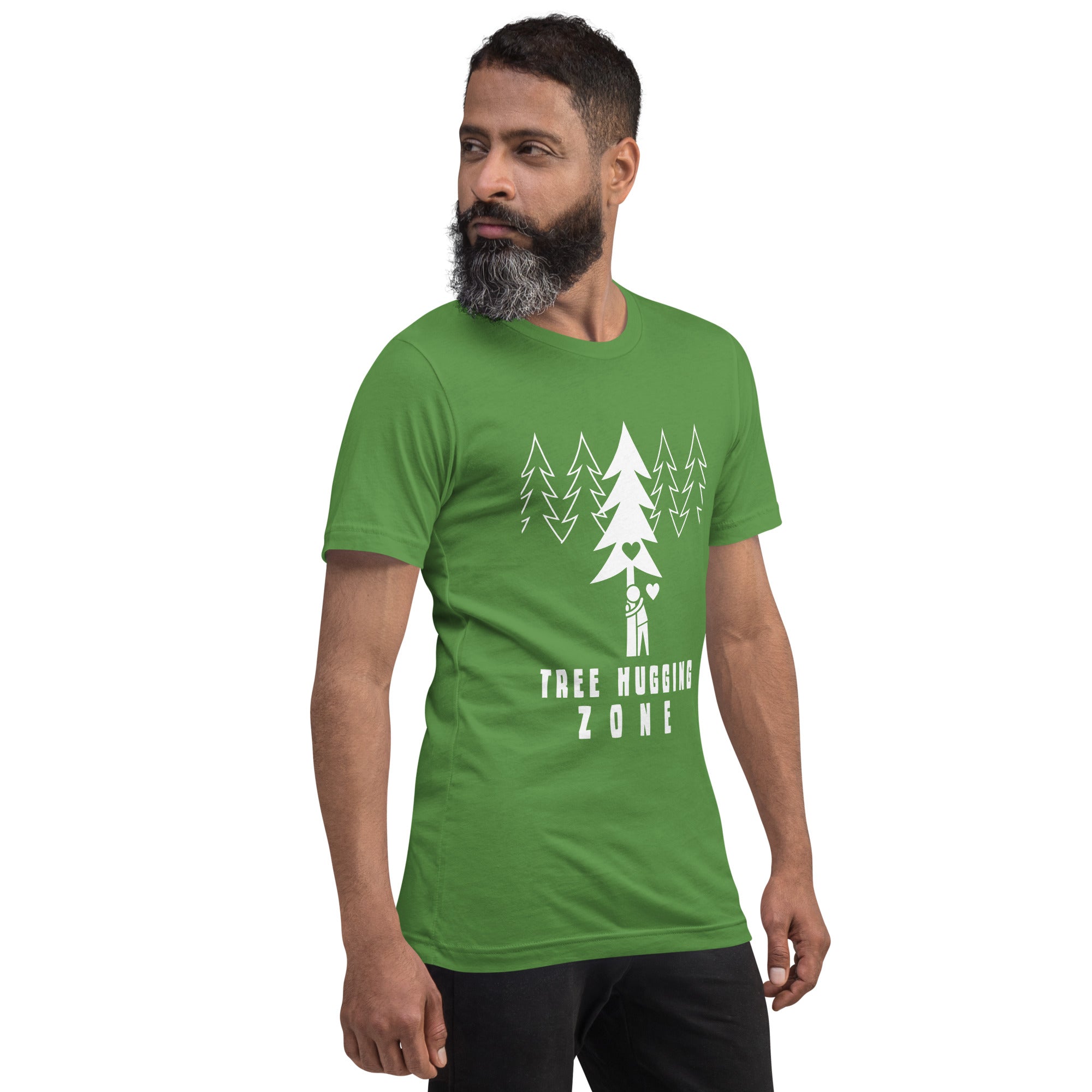 T-shirt en coton unisexe Tree hugging zone sur couleurs foncées