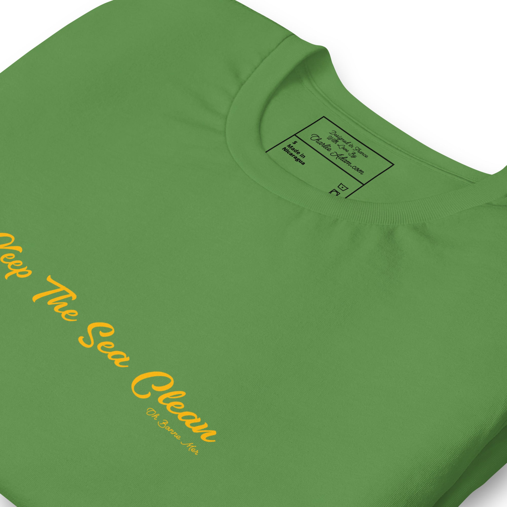 T-shirt en coton unisexe Keep The Sea Clean Gold sur verts