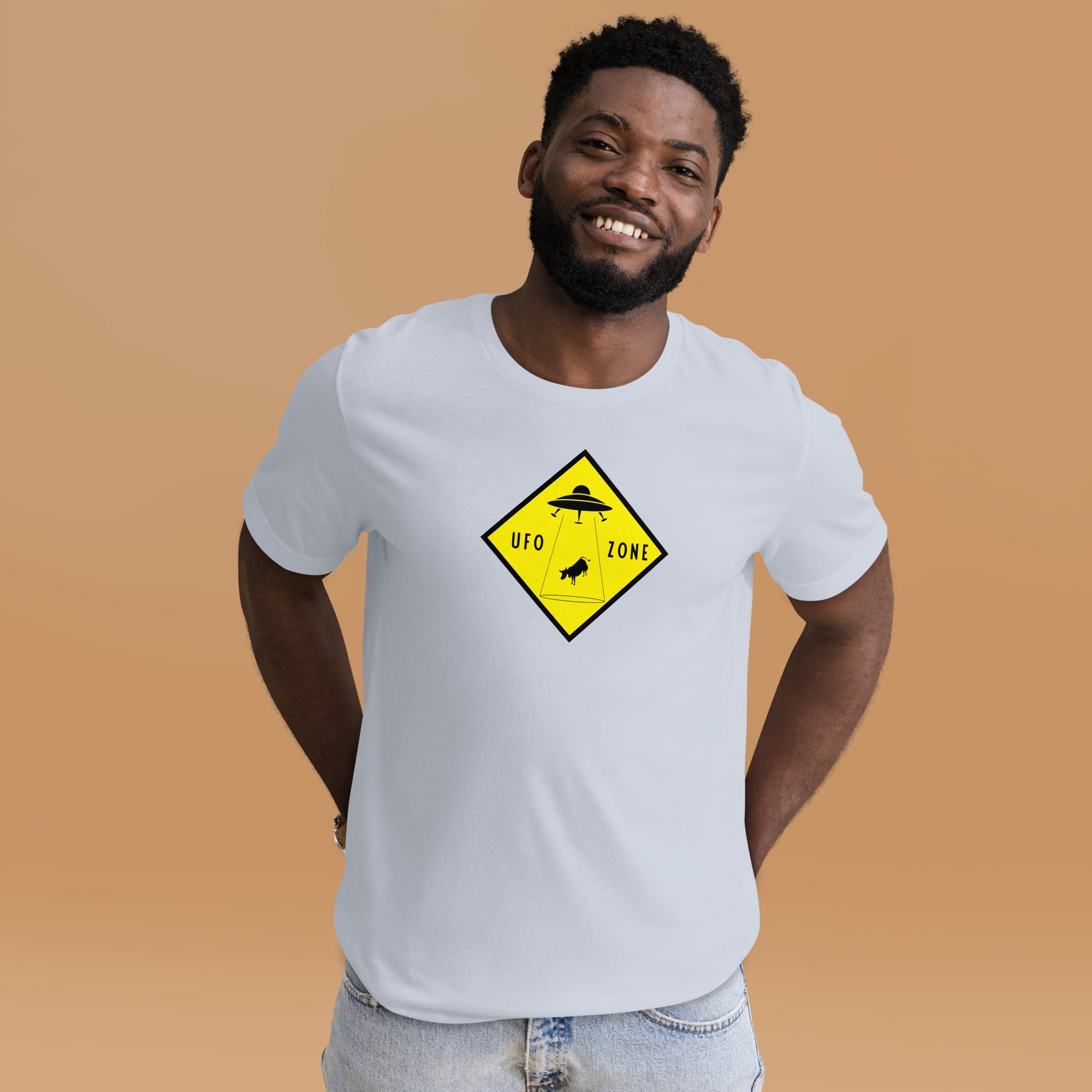 T-shirt en coton unisexe UFO Zone sur couleurs claires