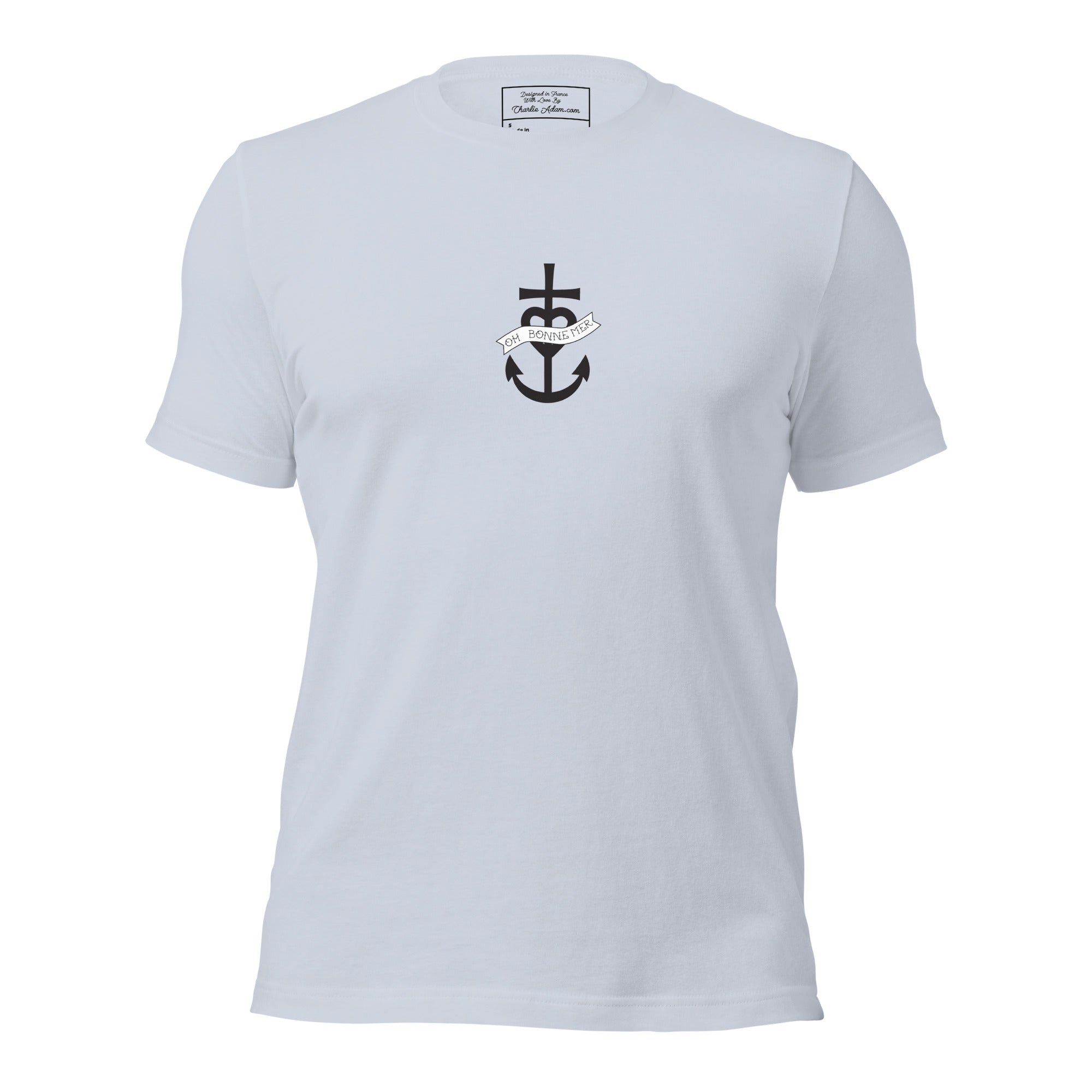 T-shirt en coton unisexe Oh Bonne Mer 1 sur couleurs claires