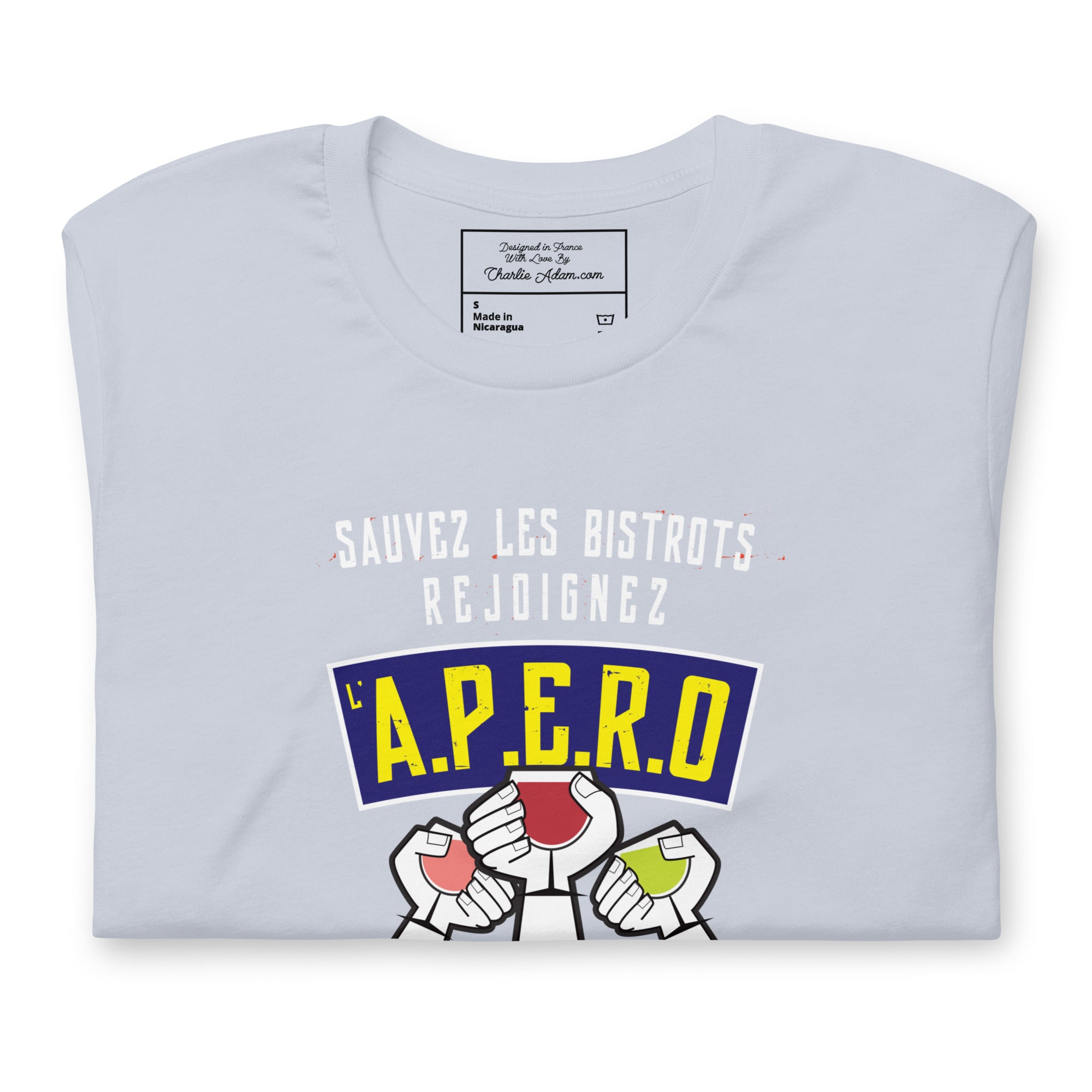 Unisex t-shirt Sauvez les Bistrots, rejoignez l'Apéro on light colors