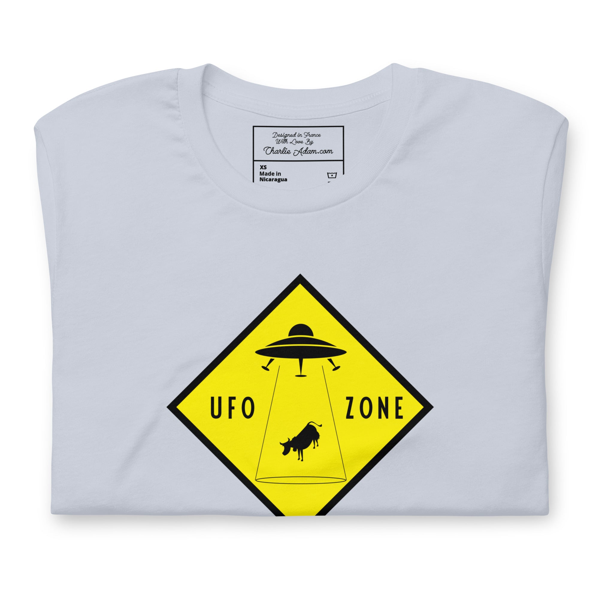 T-shirt en coton unisexe UFO Zone sur couleurs claires