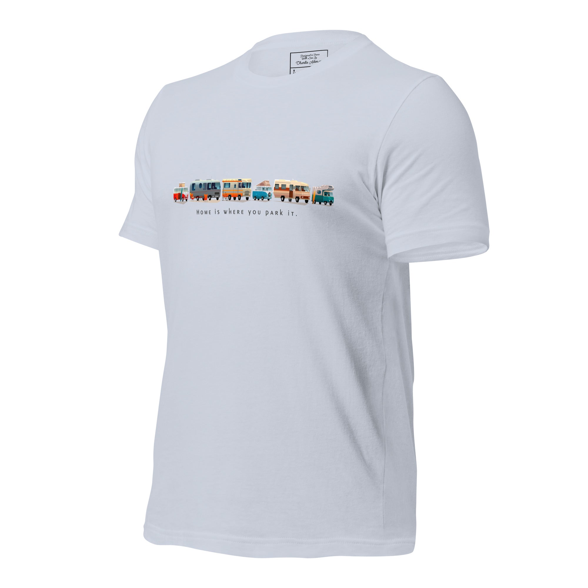 T-shirt en coton unisexe Vintage Campers: Home is where you park it sur couleurs claires