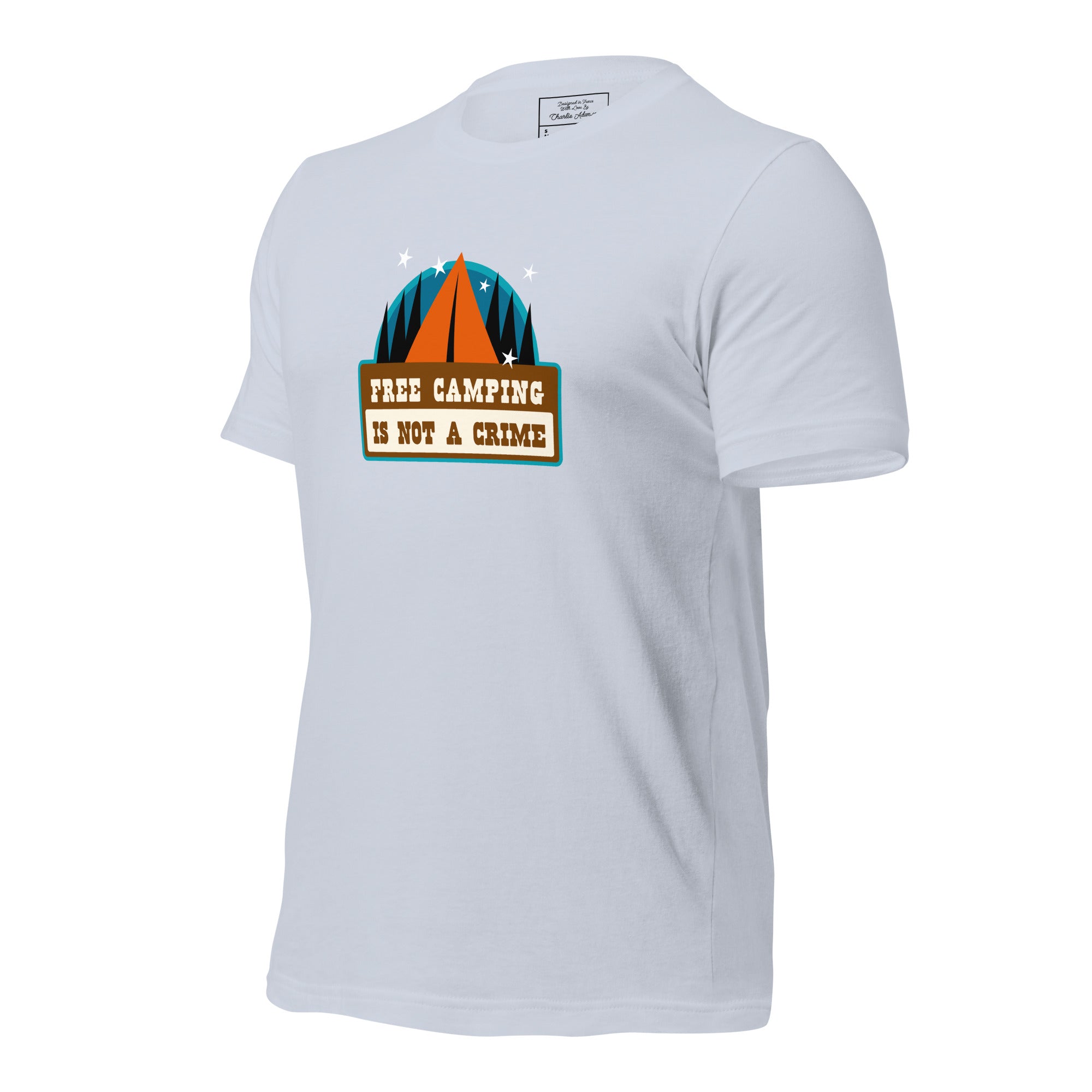 Unisex cotton t-shirt Free Camping is not a Crime on light colors