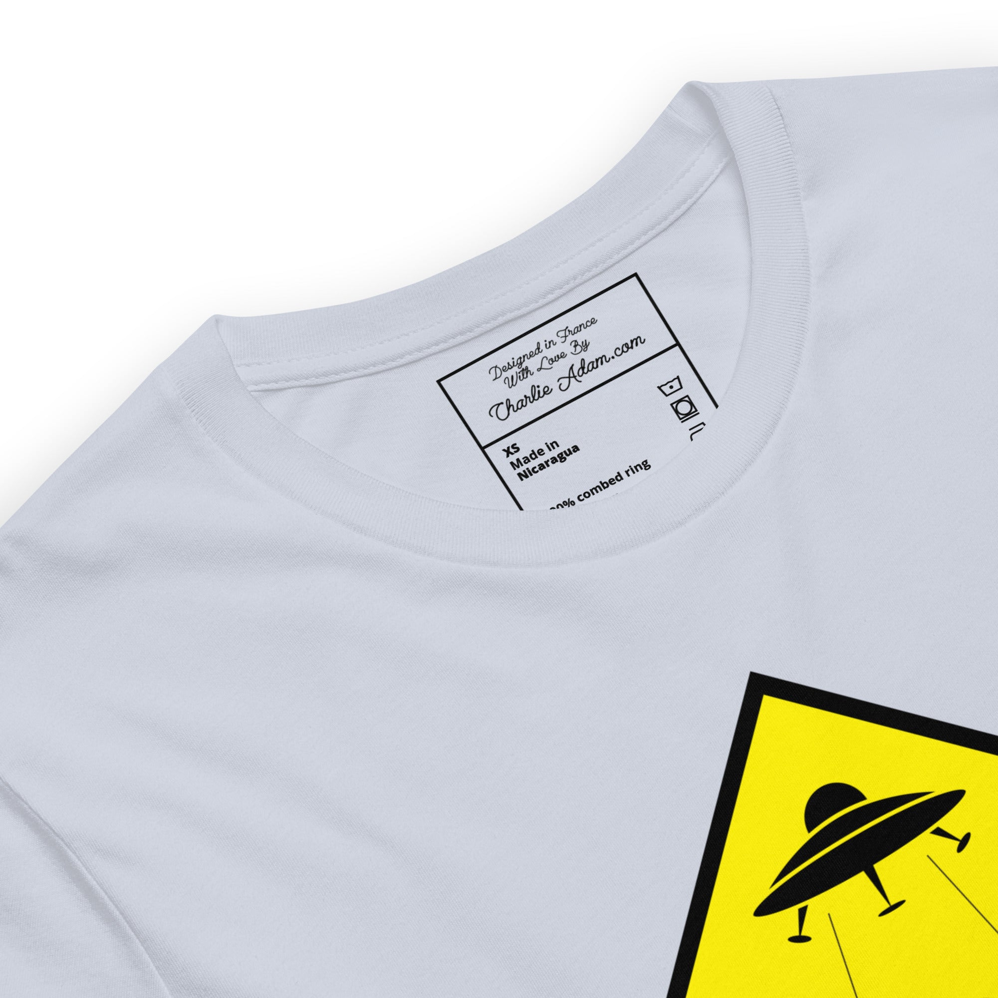 T-shirt en coton unisexe UFO Zone sur couleurs claires