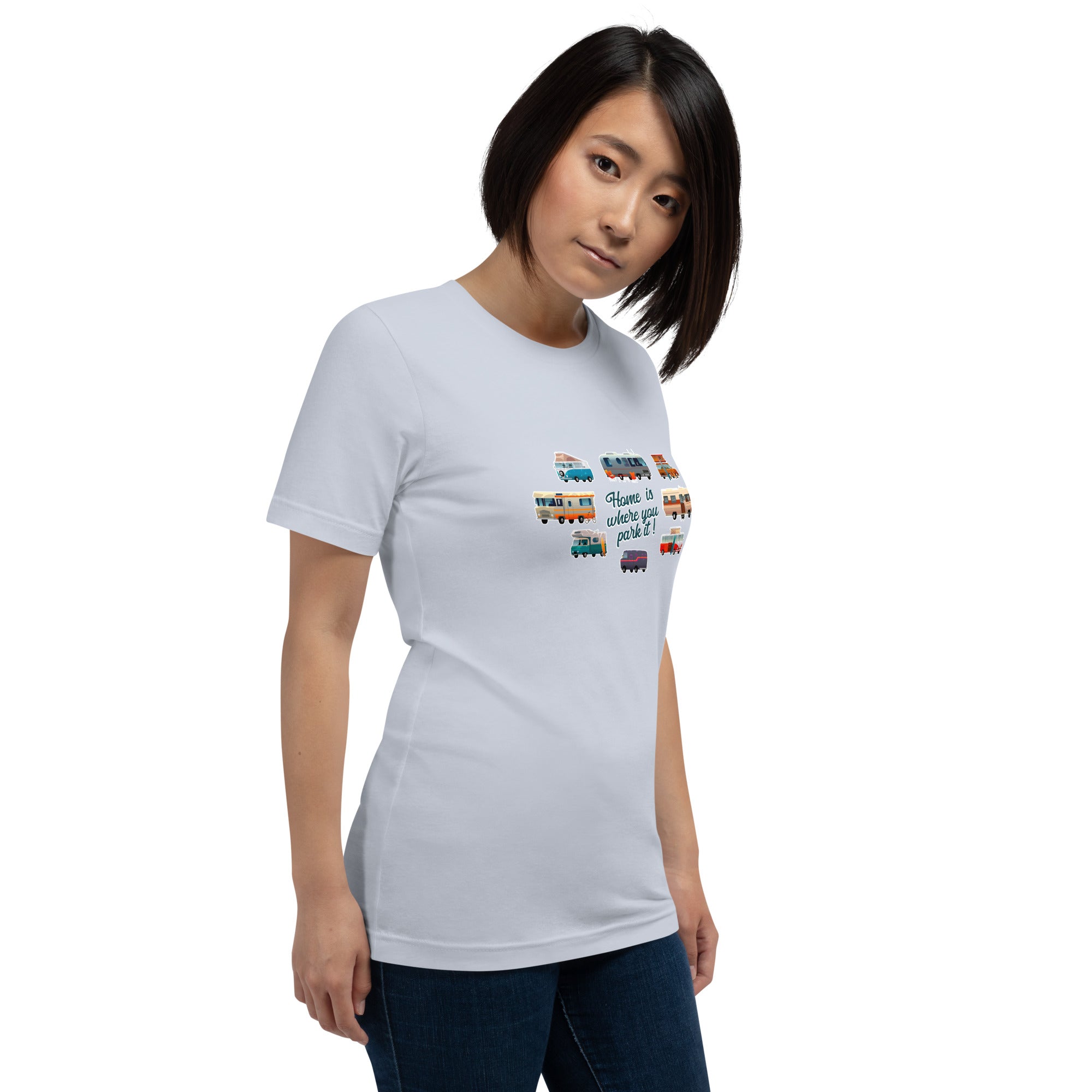 T-shirt en coton unisexe Square Vintage Campers sur couleurs claires