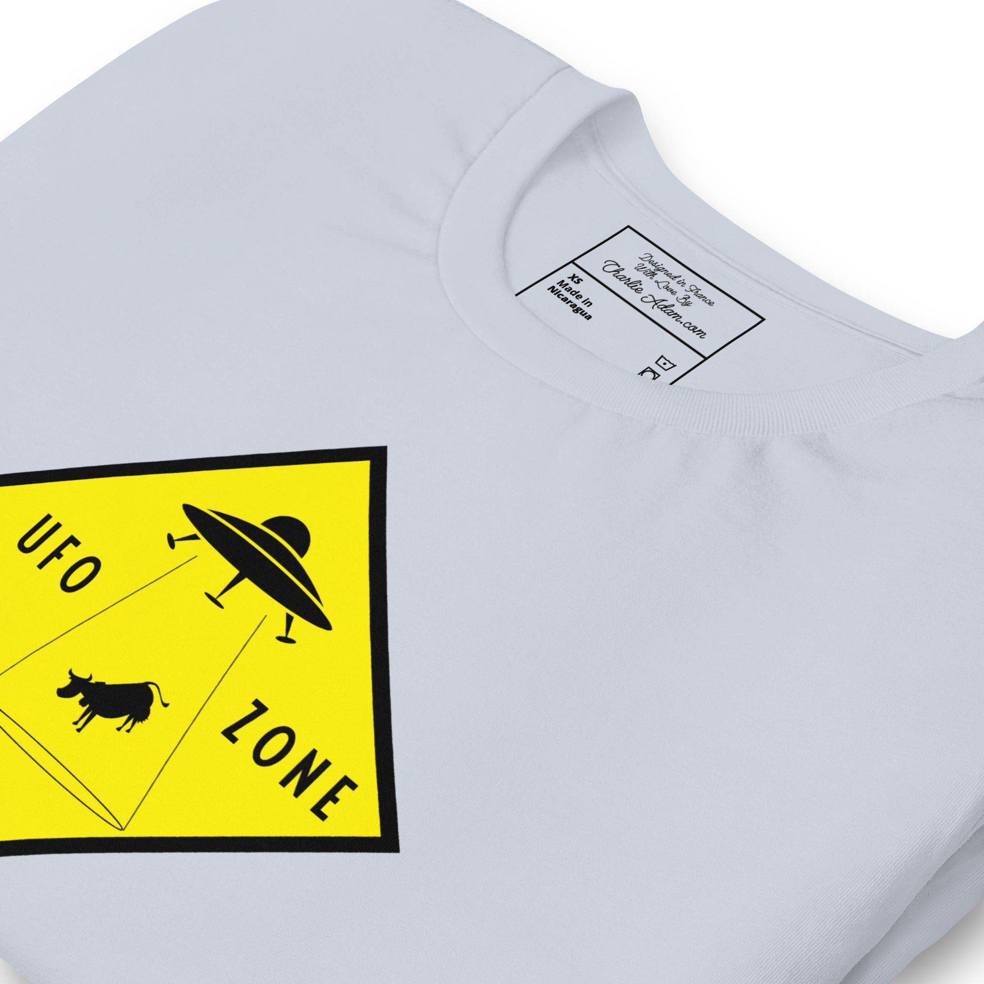 T-shirt en coton unisexe UFO Zone sur couleurs claires