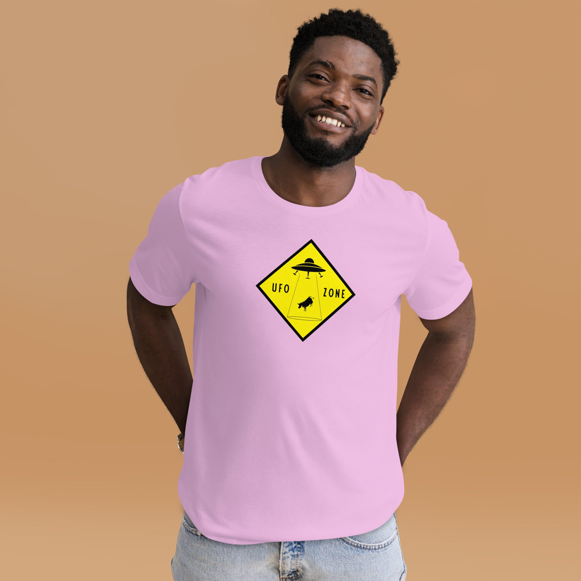 Unisex cotton t-shirt UFO Zone on light colors