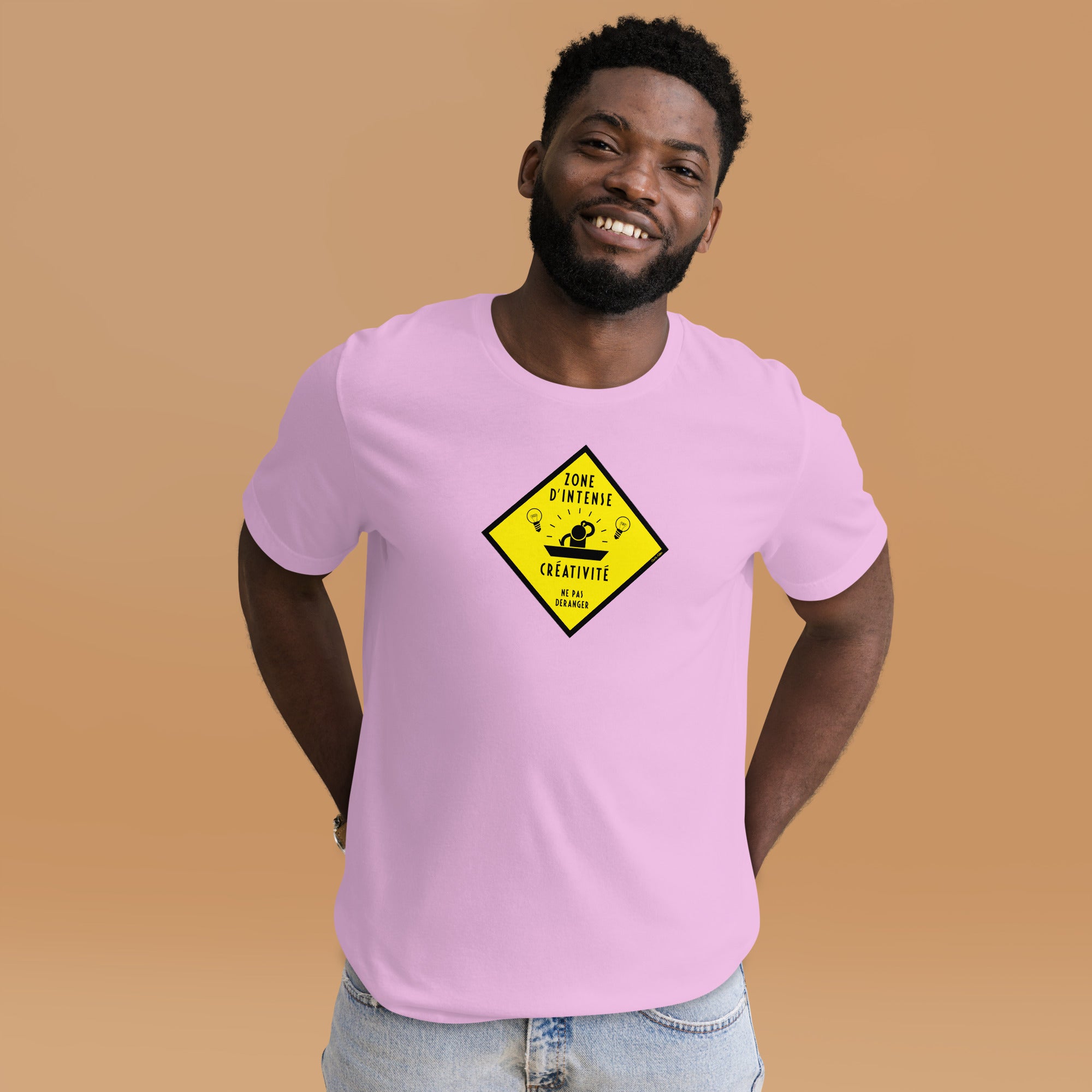 T-shirt en coton unisexe Zone d'intense créativité, Ne pas déranger sur couleurs claires