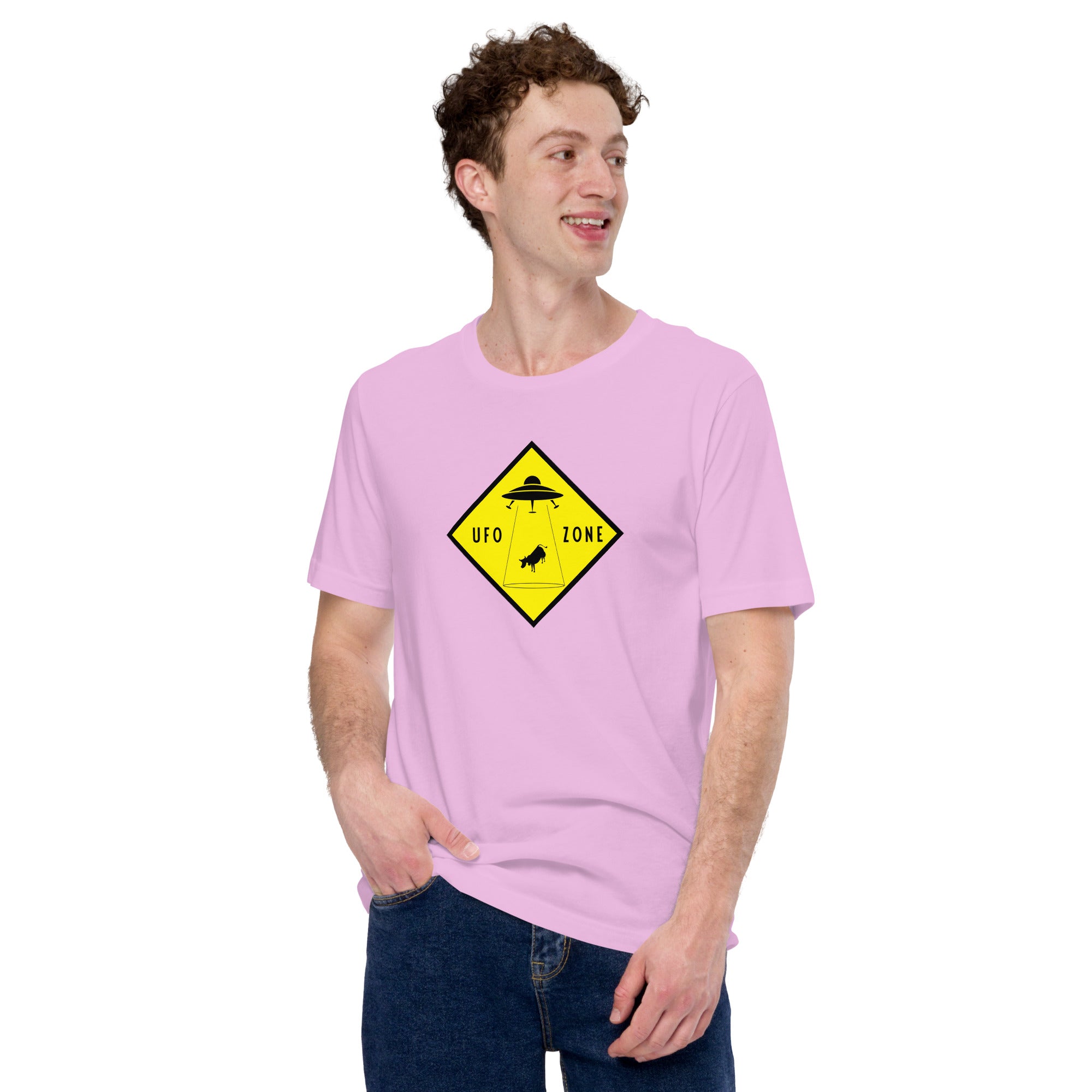 T-shirt en coton unisexe UFO Zone sur couleurs claires