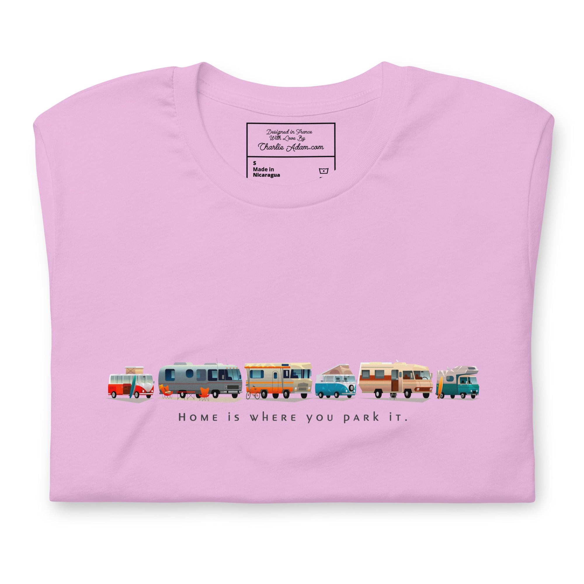 T-shirt en coton unisexe Vintage Campers: Home is where you park it sur couleurs claires