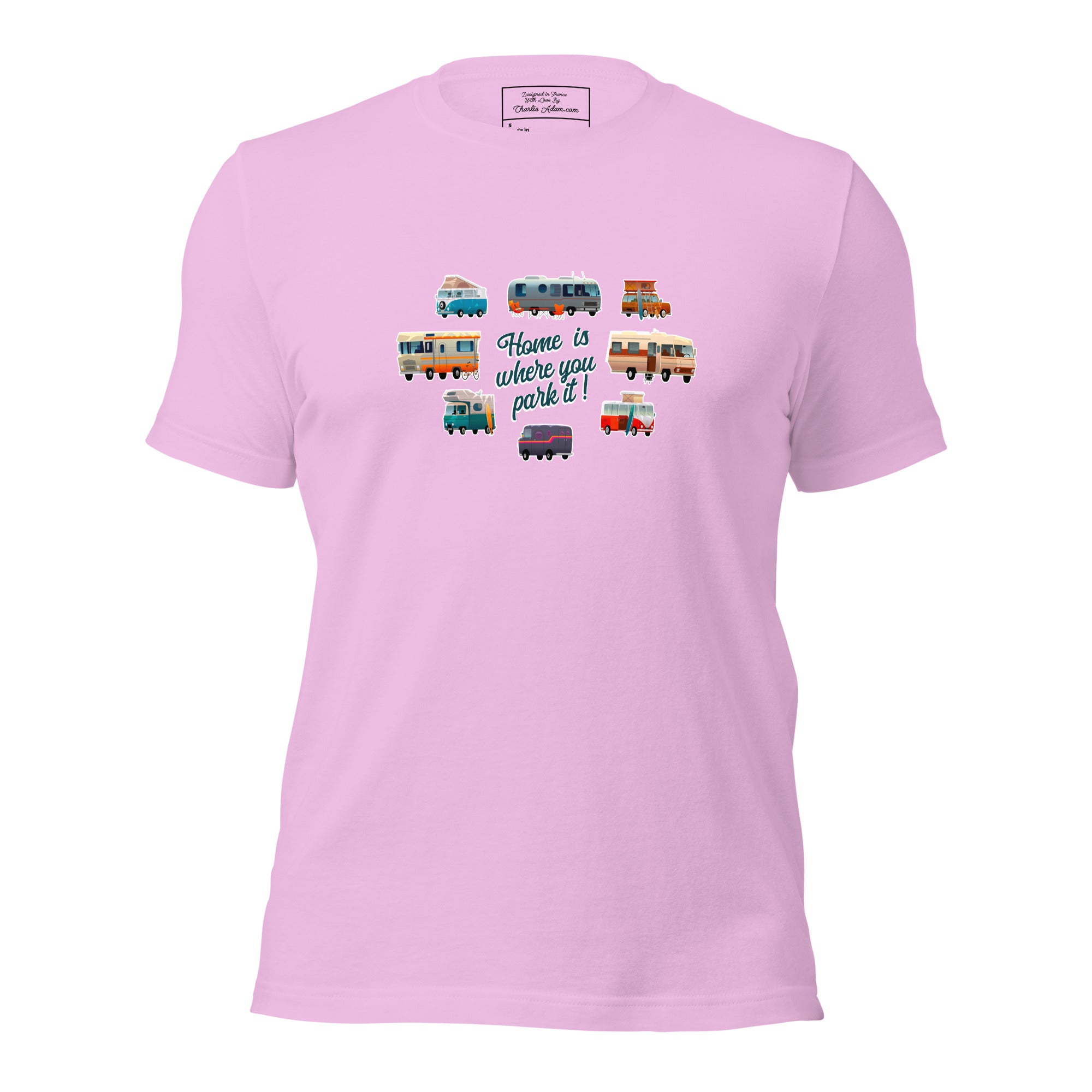 T-shirt en coton unisexe Square Vintage Campers sur couleurs claires