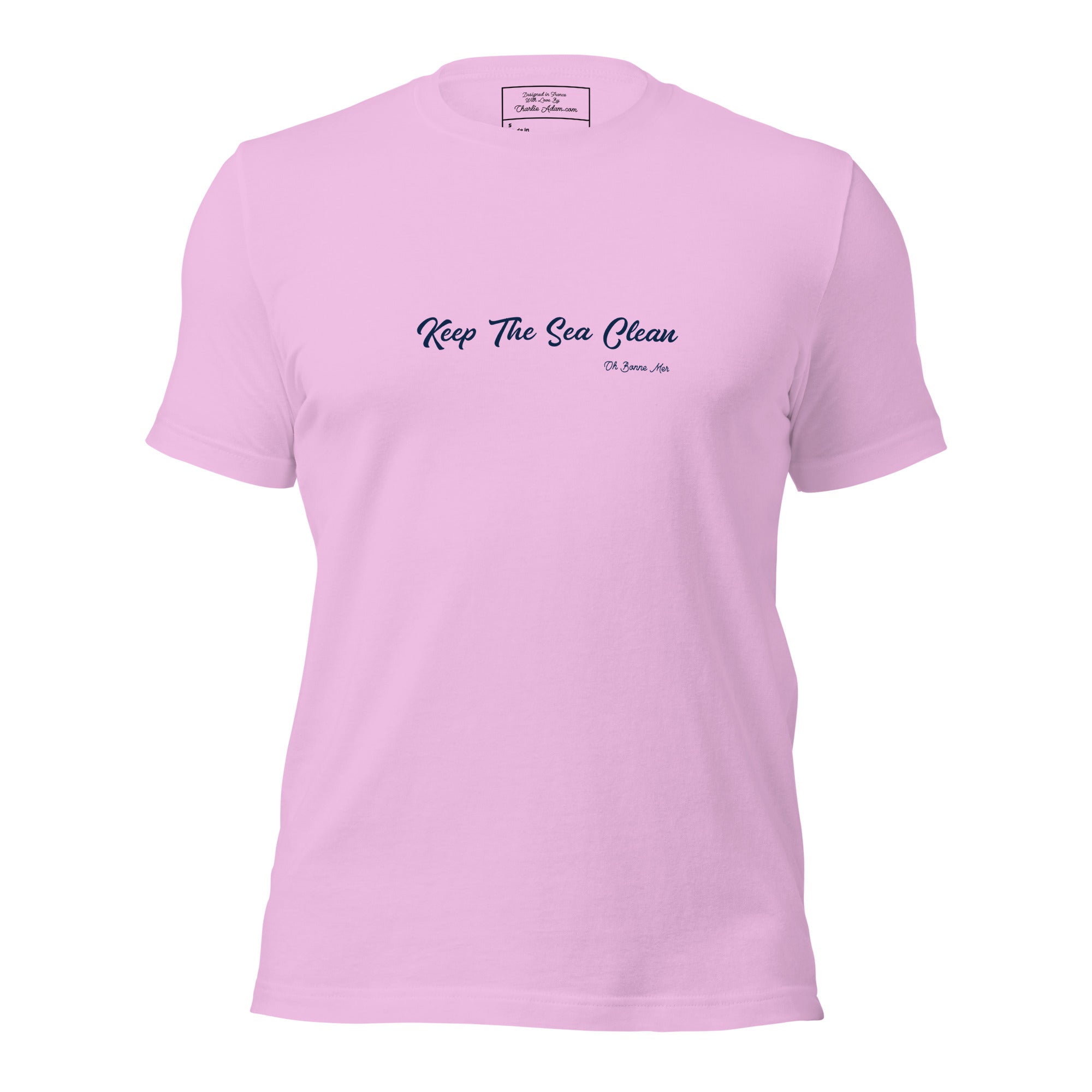 T-shirt en coton unisexe Keep The Sea Clean Navy sur couleurs vives