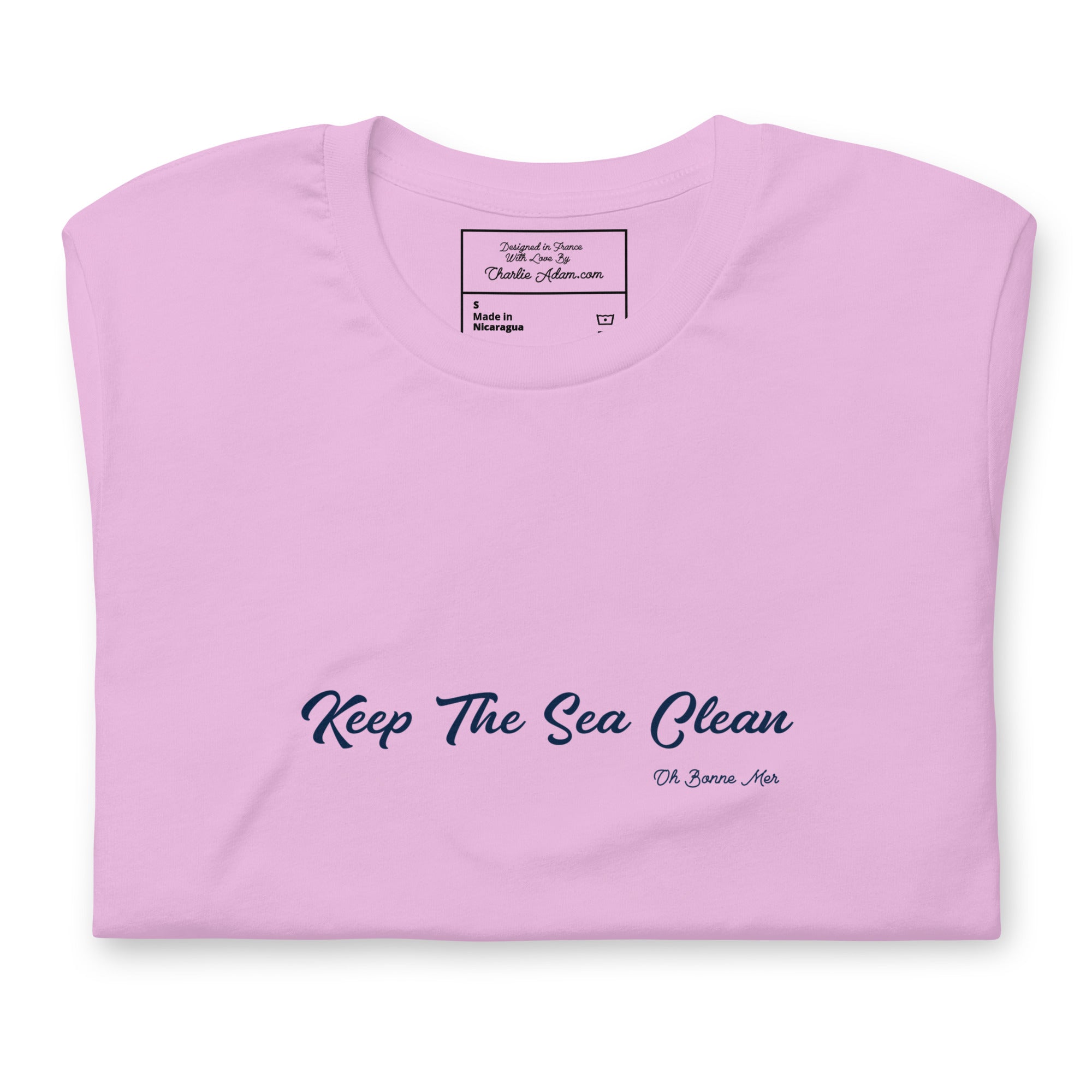 T-shirt en coton unisexe Keep The Sea Clean Navy sur couleurs vives