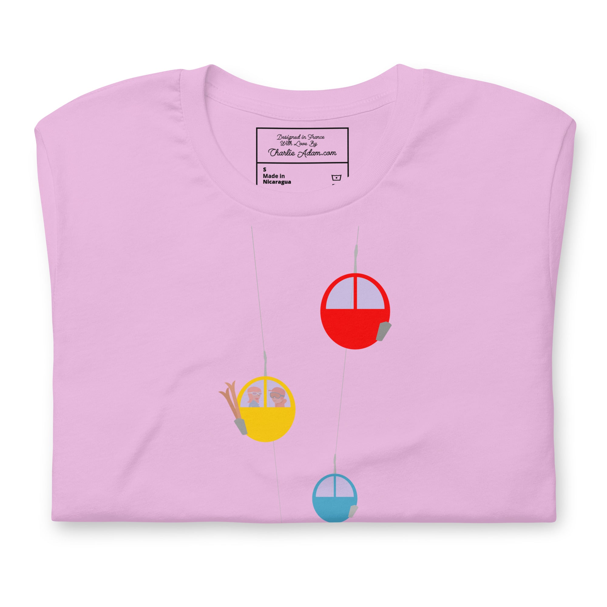 T-shirt en coton unisexe Gondolas in the mist sur couleurs claires