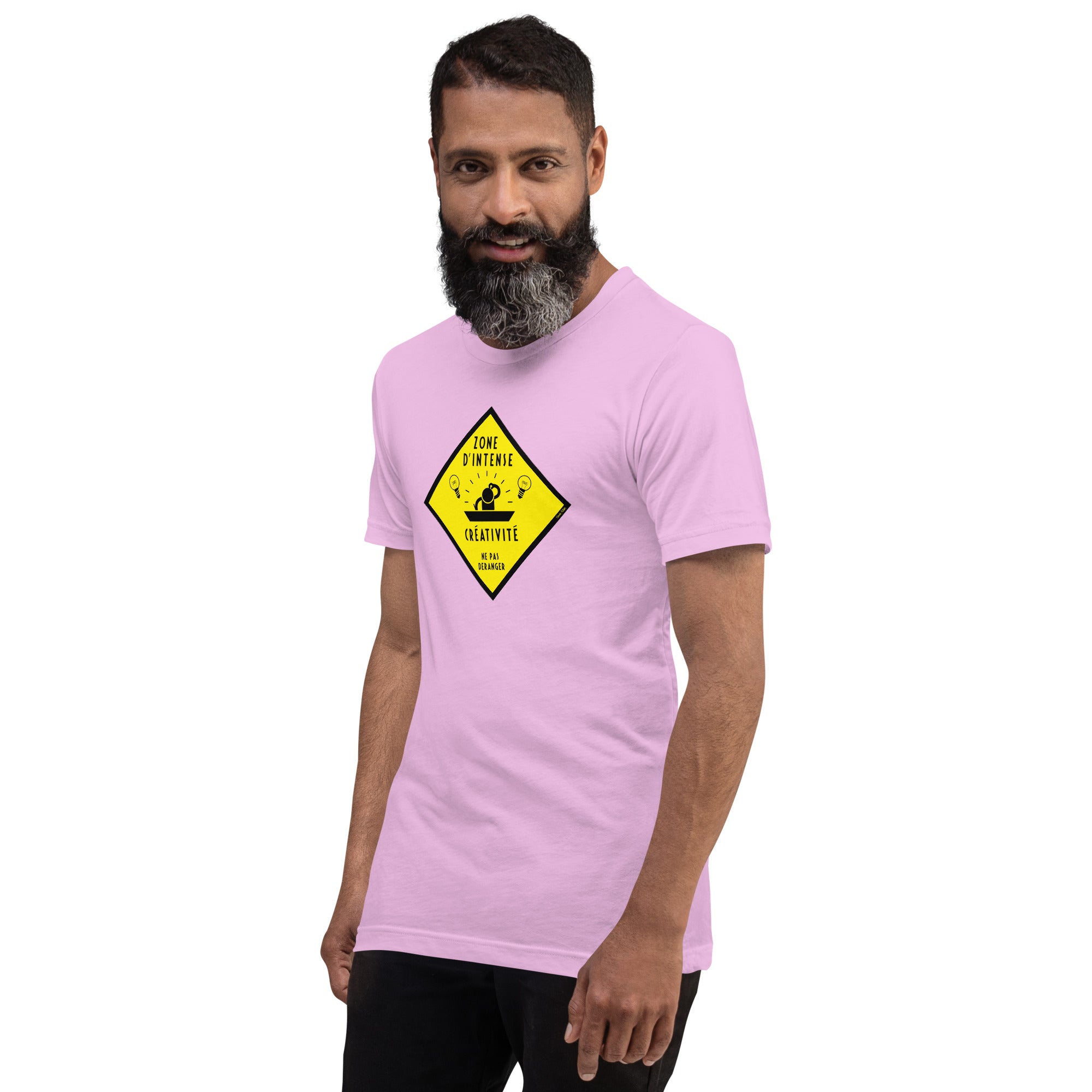 T-shirt en coton unisexe Zone d'intense créativité, Ne pas déranger sur couleurs claires