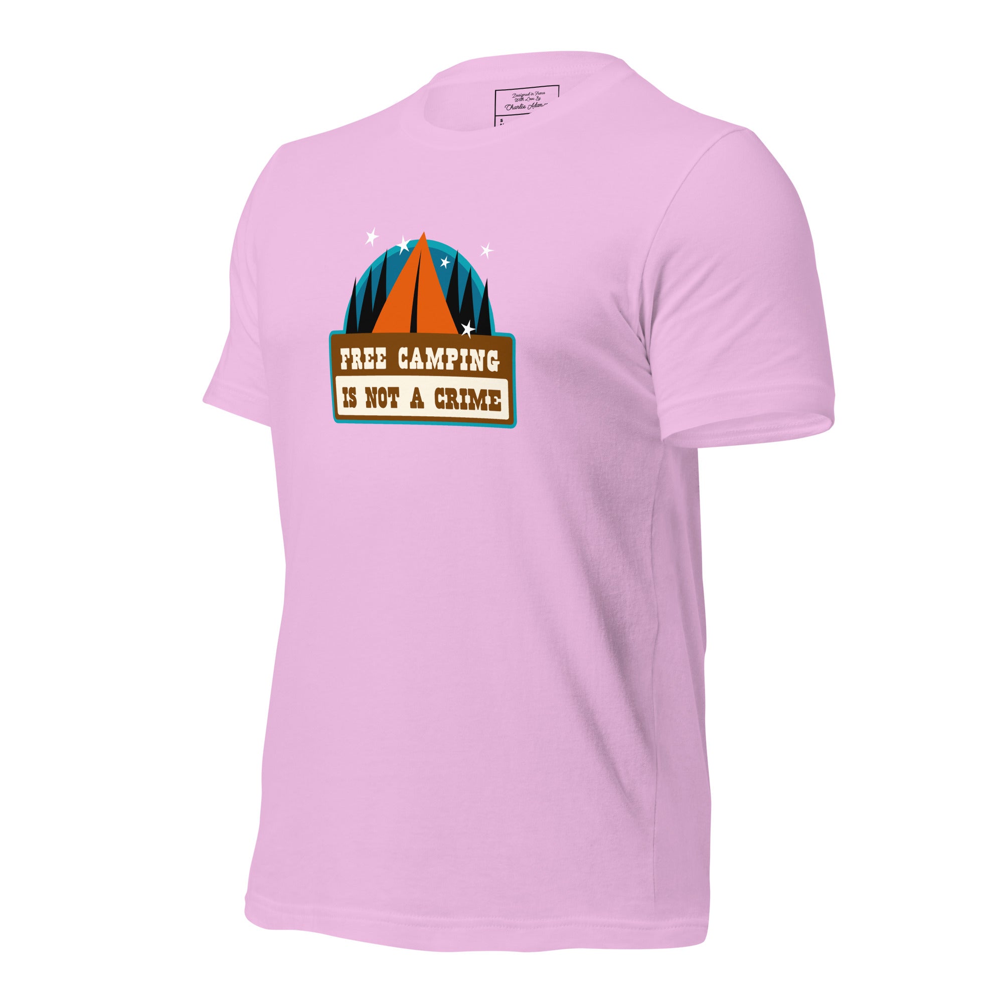 Unisex cotton t-shirt Free Camping is not a Crime on light colors