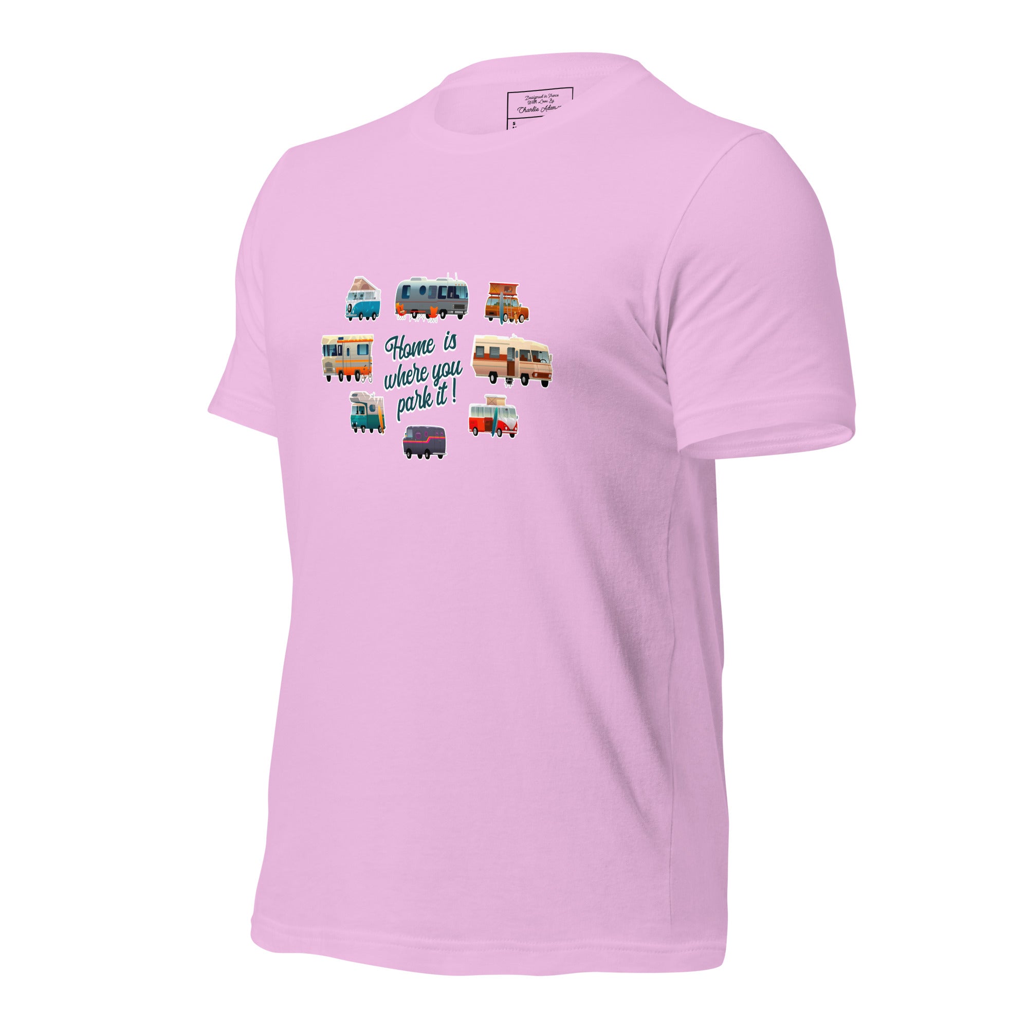 T-shirt en coton unisexe Square Vintage Campers sur couleurs claires