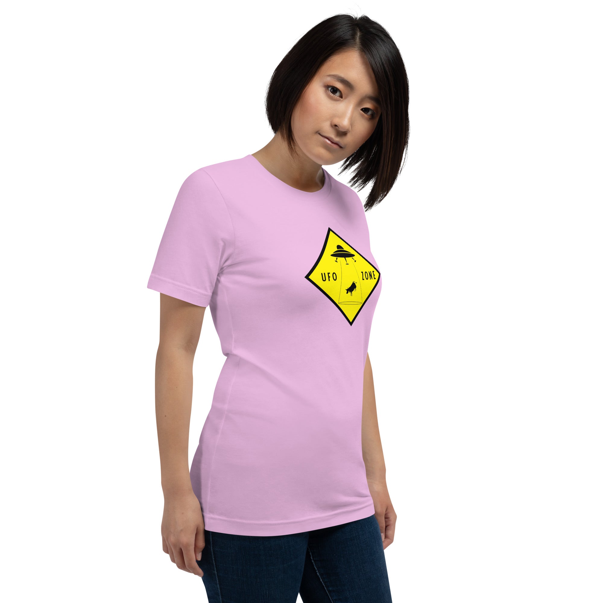 T-shirt en coton unisexe UFO Zone sur couleurs claires