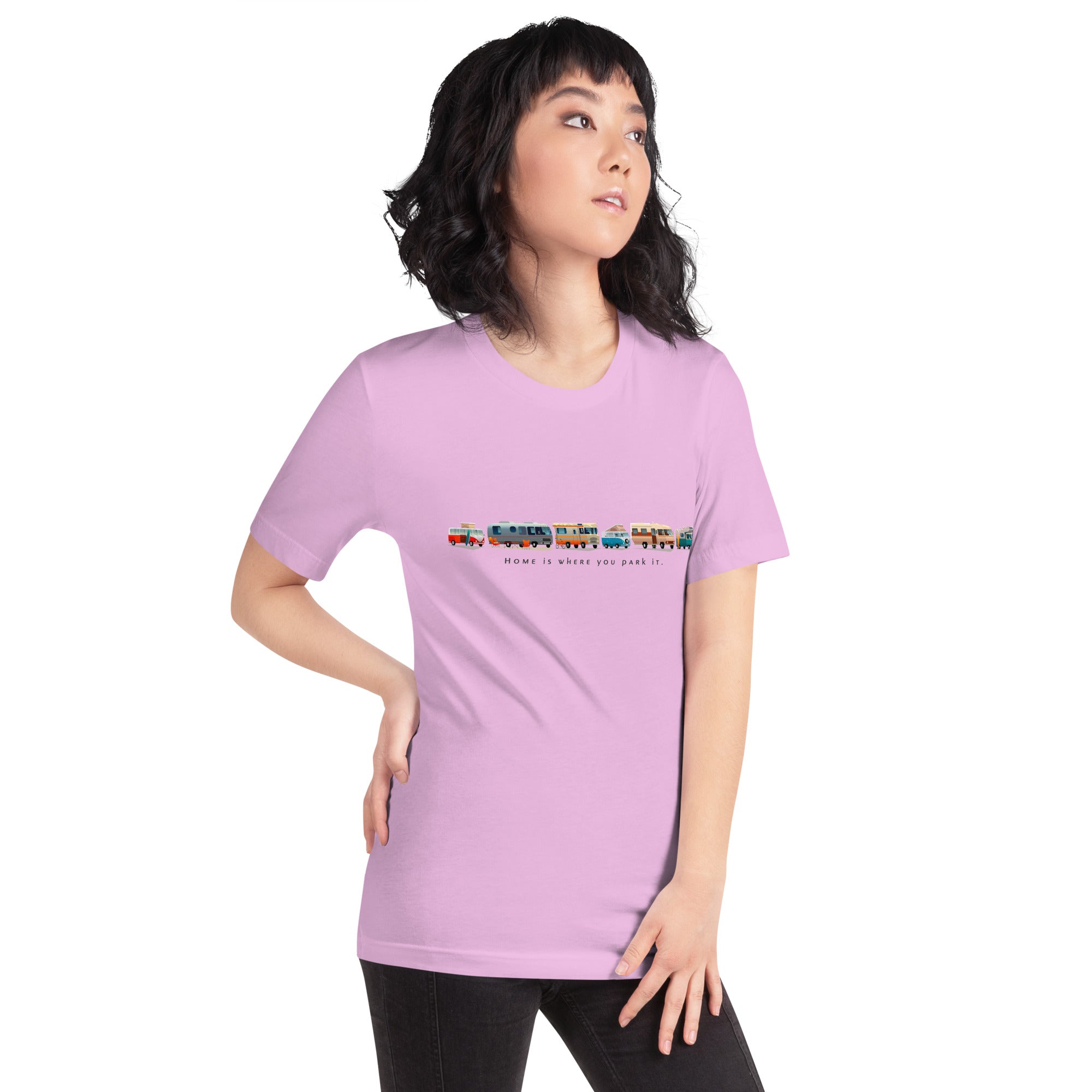 T-shirt en coton unisexe Vintage Campers: Home is where you park it sur couleurs claires