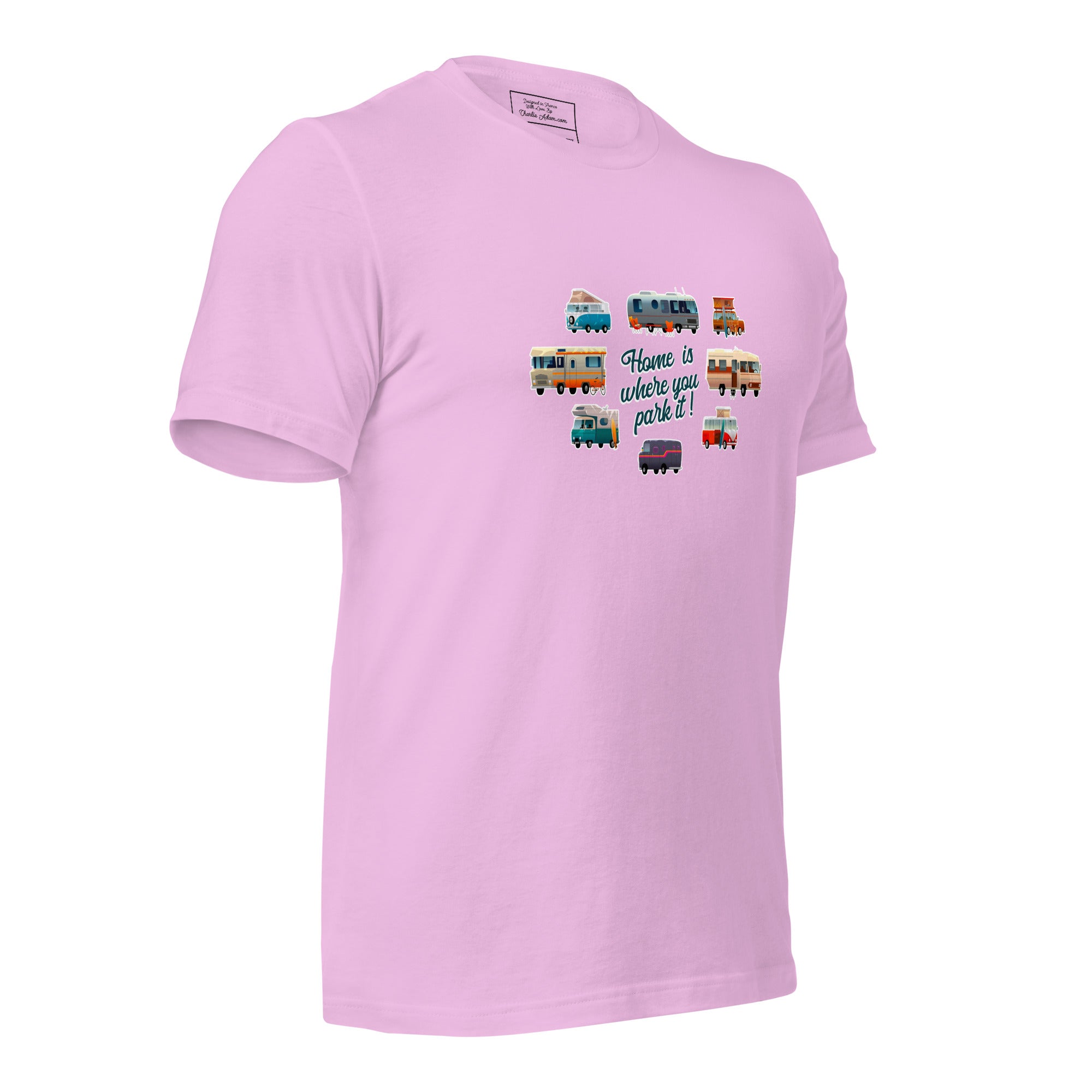 T-shirt en coton unisexe Square Vintage Campers sur couleurs claires