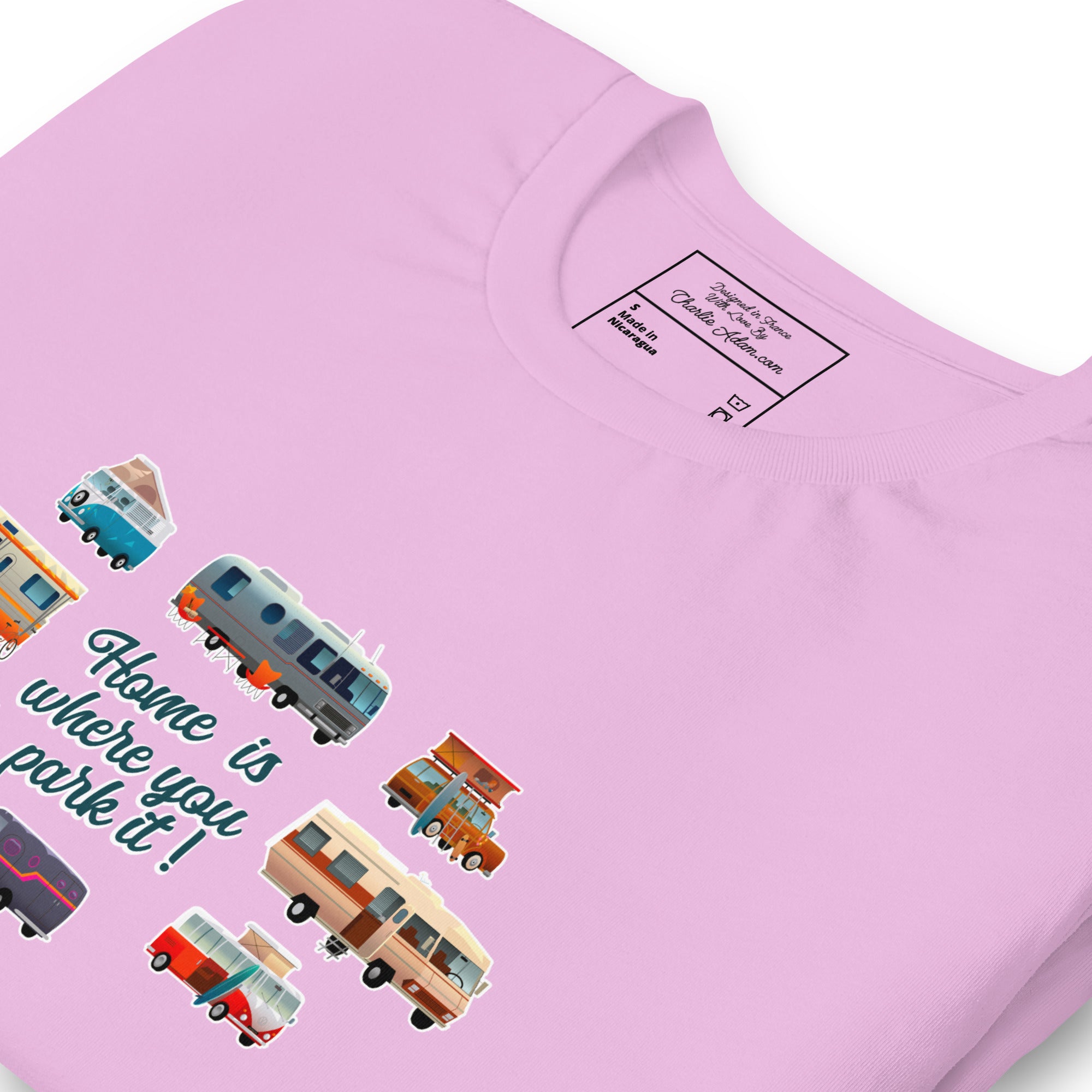 T-shirt en coton unisexe Square Vintage Campers sur couleurs claires