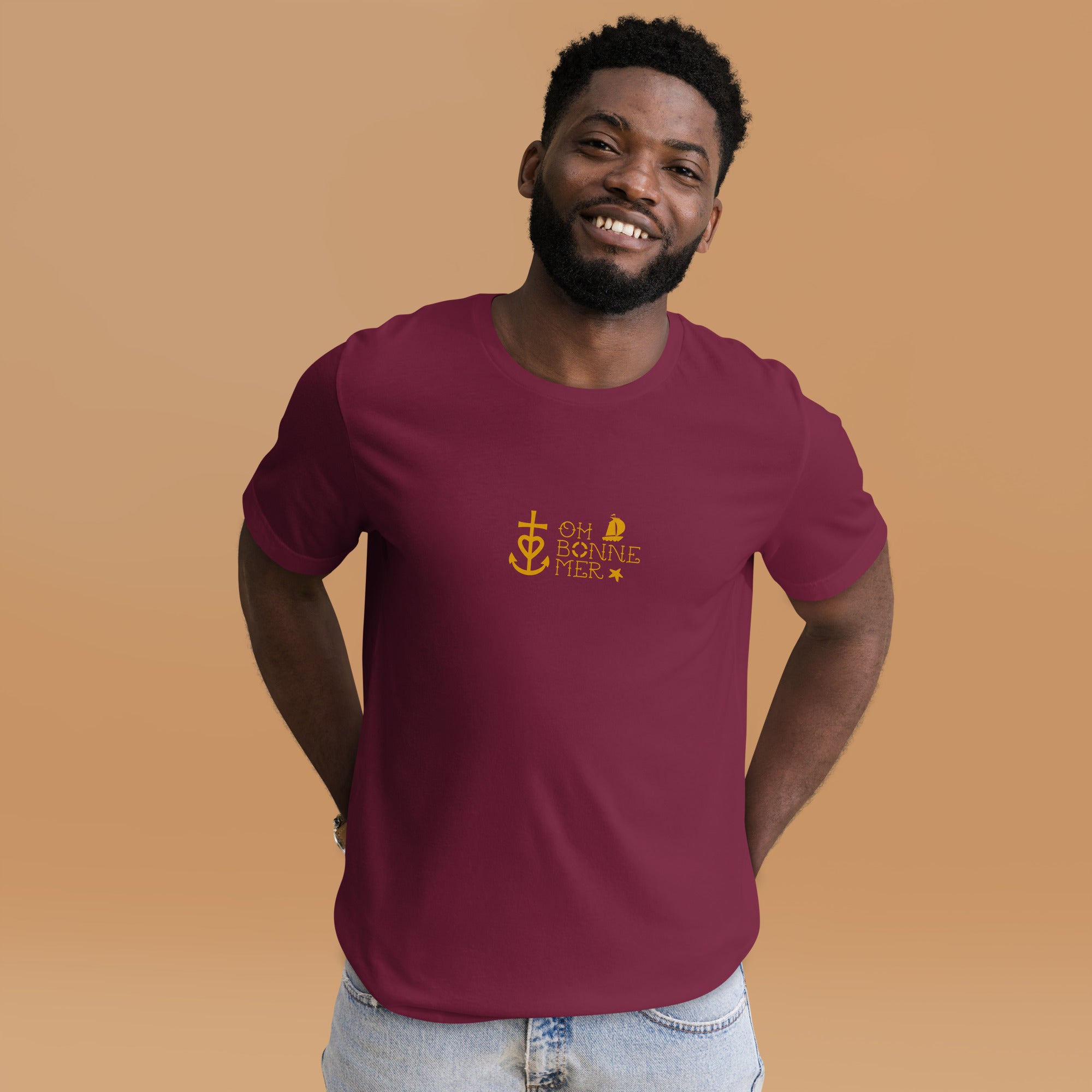 T-shirt en coton unisexe Oh Bonne Mer 2 sur couleurs foncées