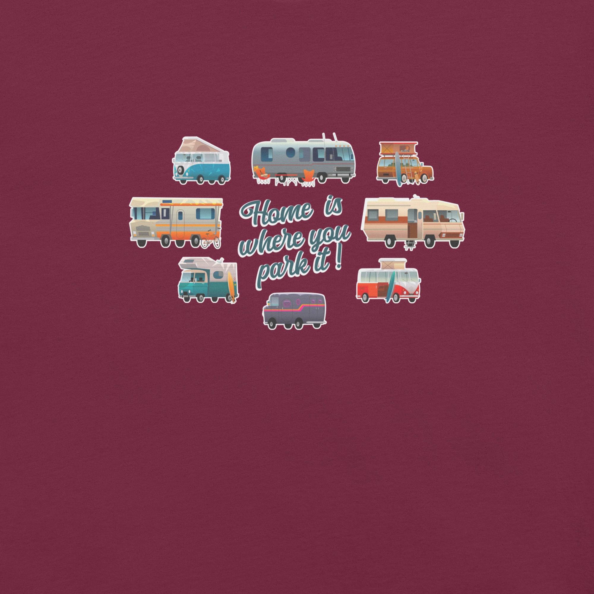 T-shirt en coton unisexe Square Vintage Campers sur couleurs foncées