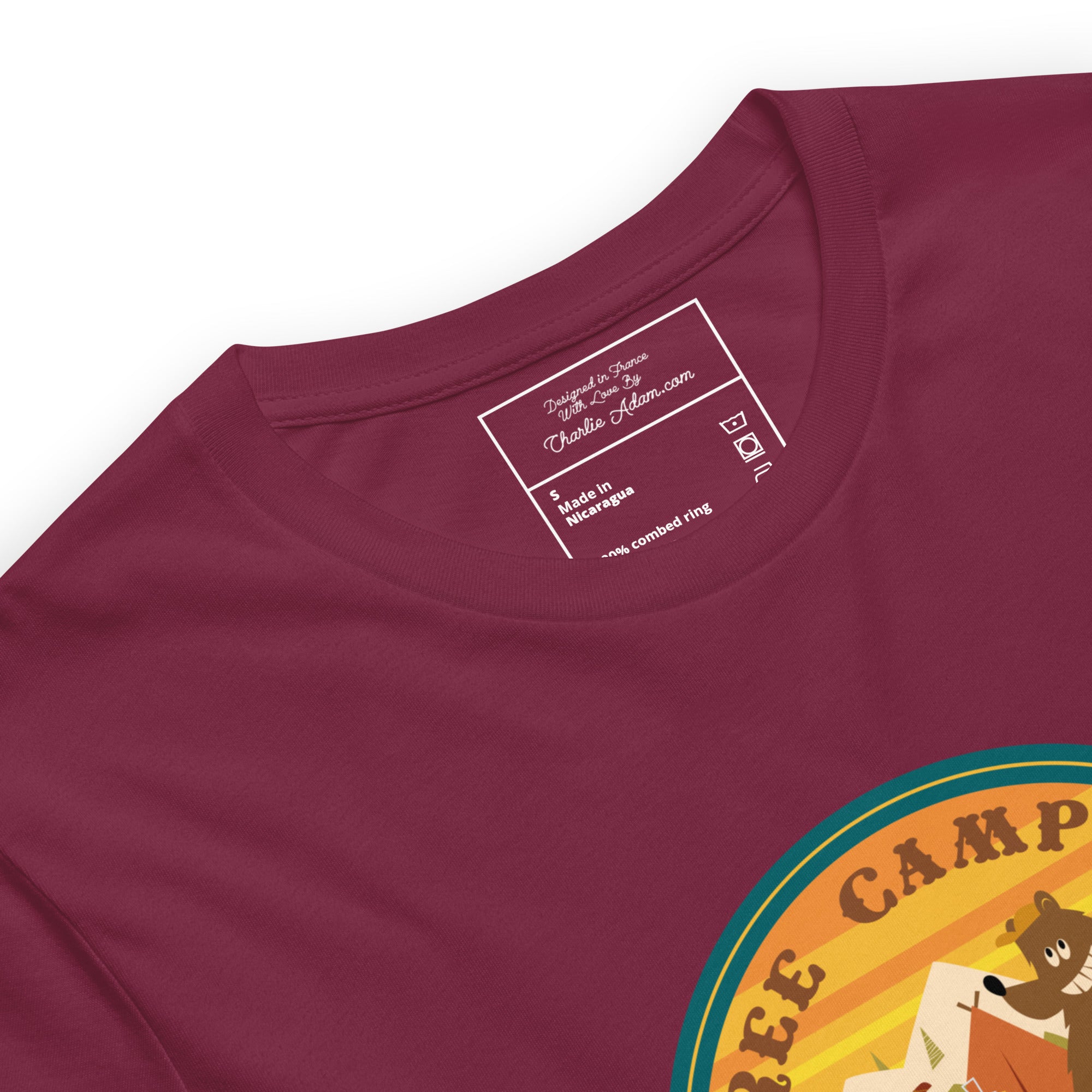 T-shirt en coton unisexe Free Camping is not a crime sur couleurs foncées