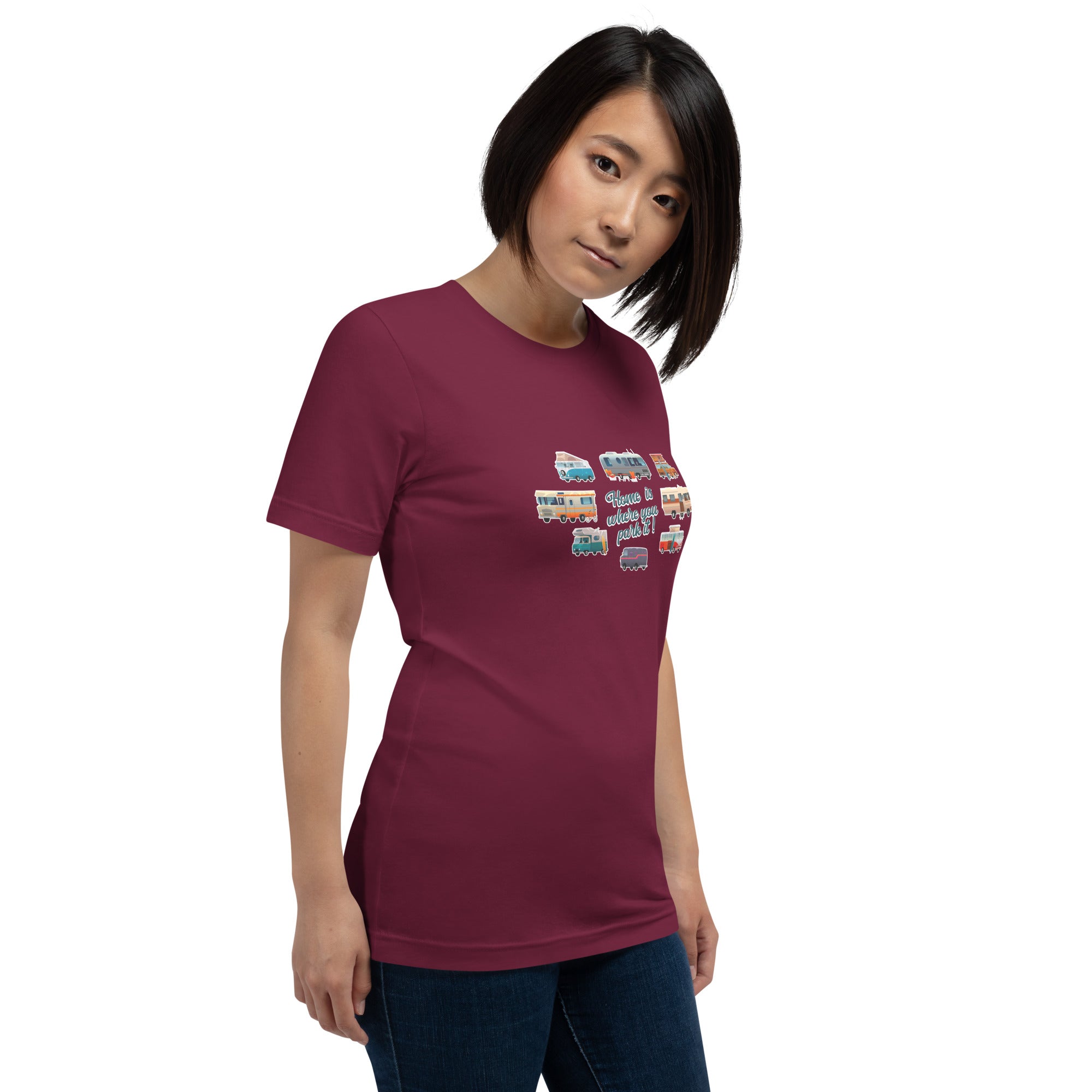 T-shirt en coton unisexe Square Vintage Campers sur couleurs foncées