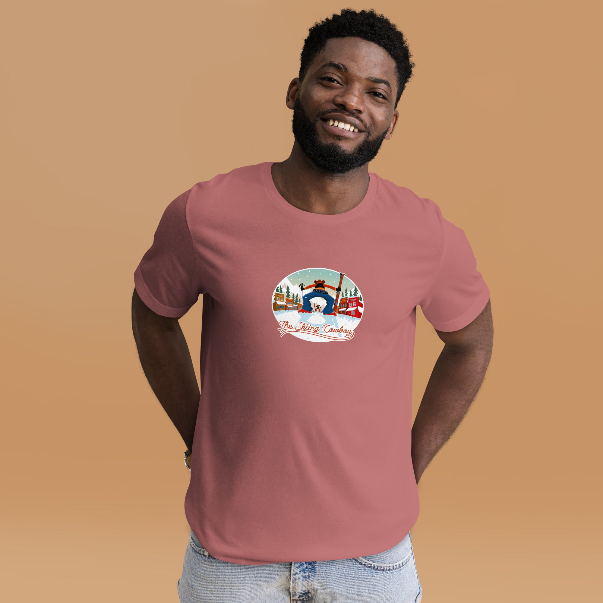 Unisex cotton t-shirt Ski Fight at OK Corral on bright colors